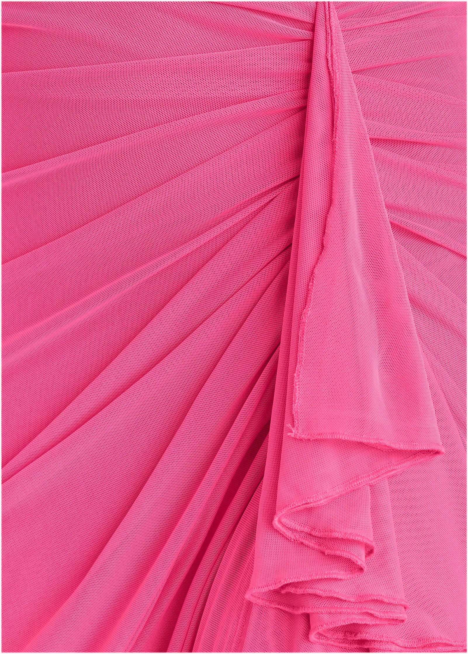 Side Ruffle Mesh Maxi - Pink