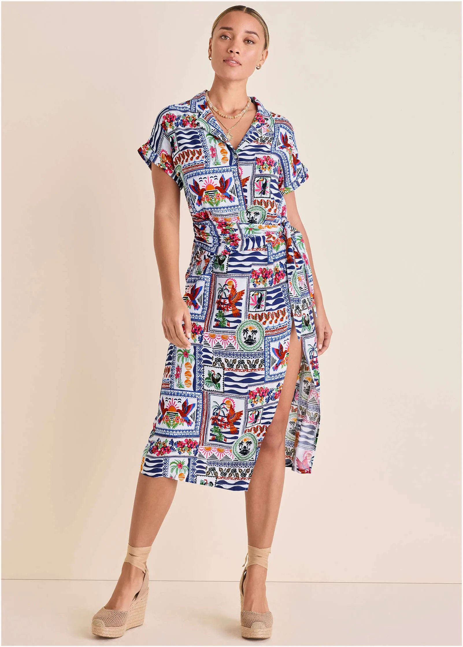 Side Tie Midi Dress - Postcard Vacay