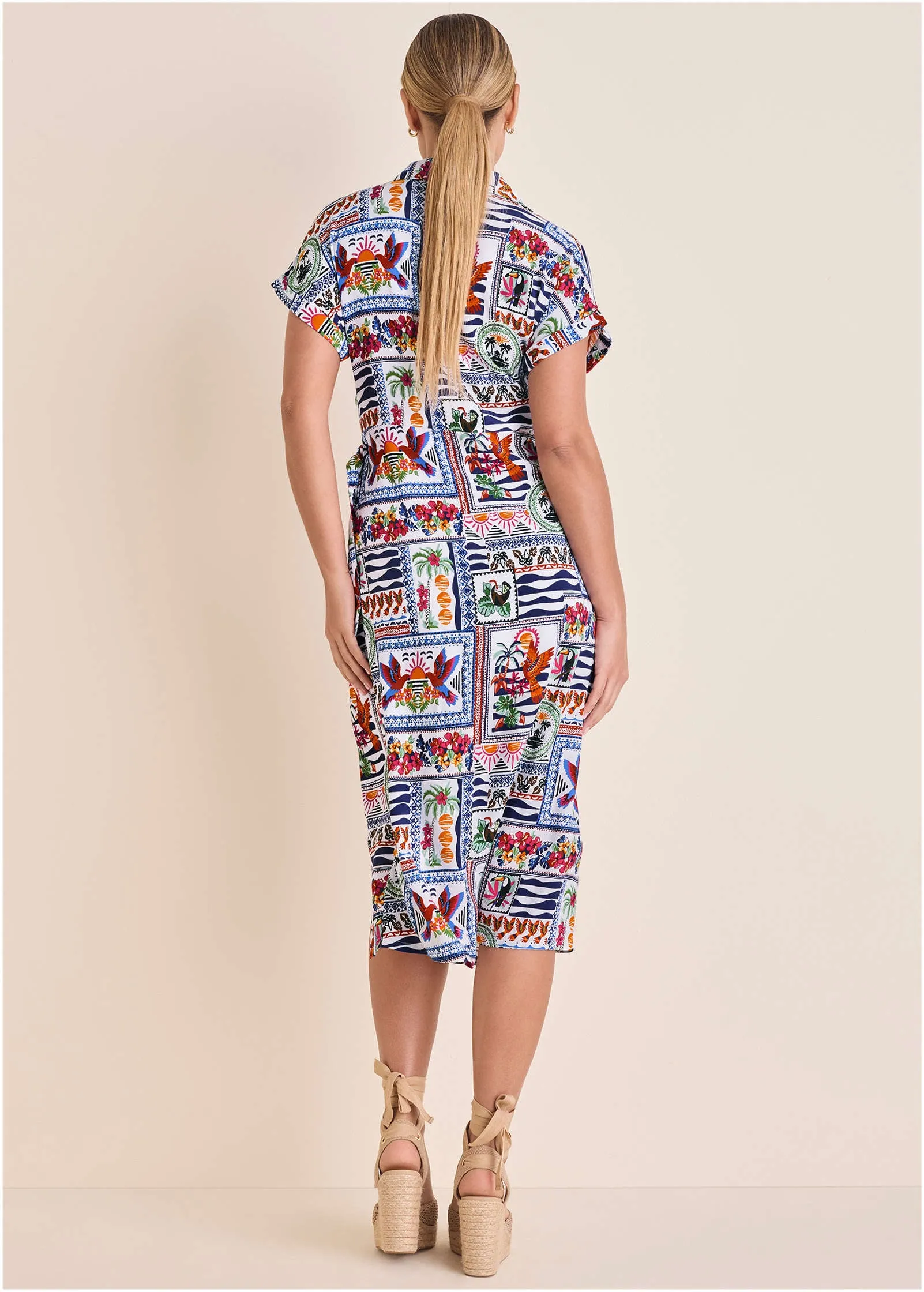 Side Tie Midi Dress - Postcard Vacay