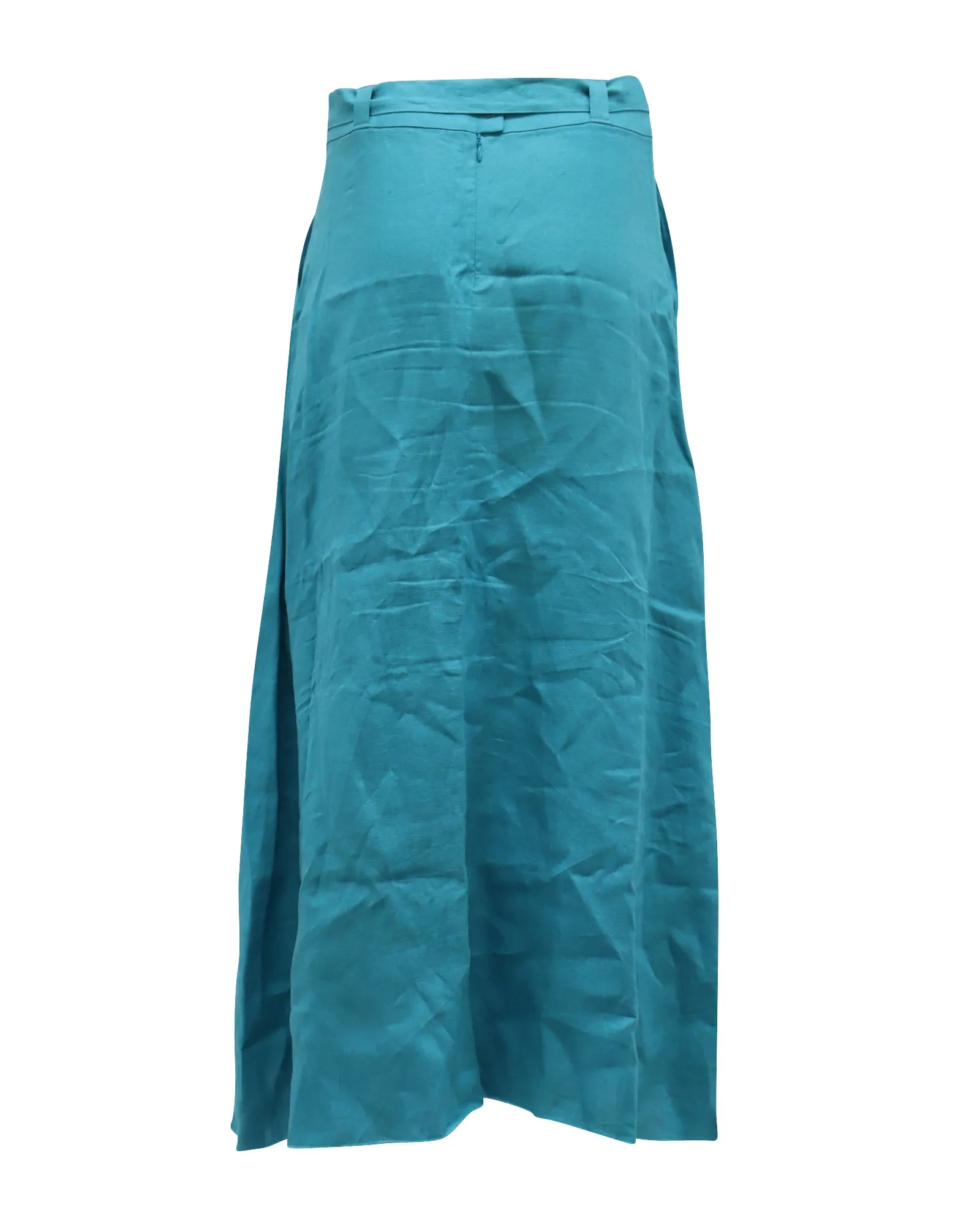 Simon Miller Midi Skirt in Teal Linen