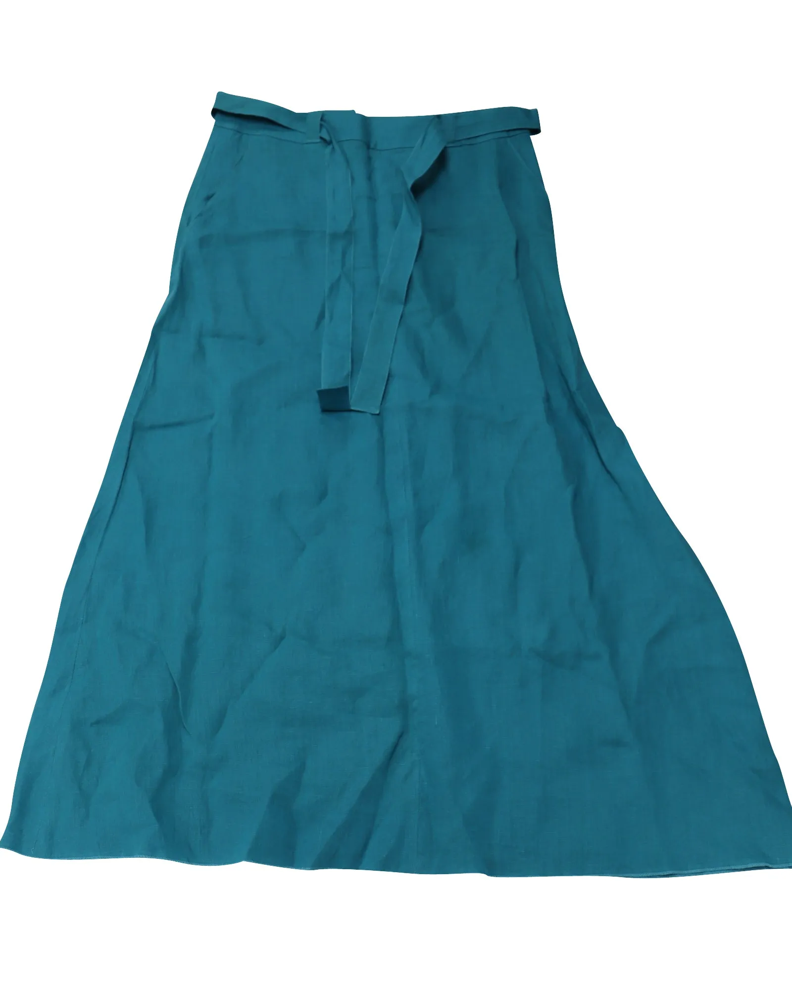 Simon Miller Midi Skirt in Teal Linen