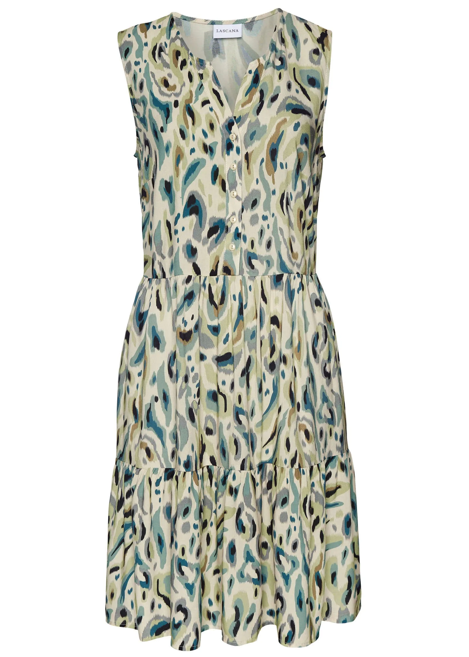 Sleeveless Printed Mini - Sand Multi