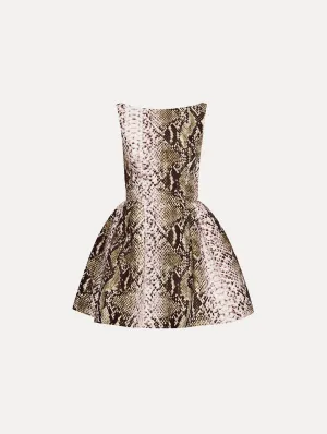 Snake Faille Cocktail Dress
