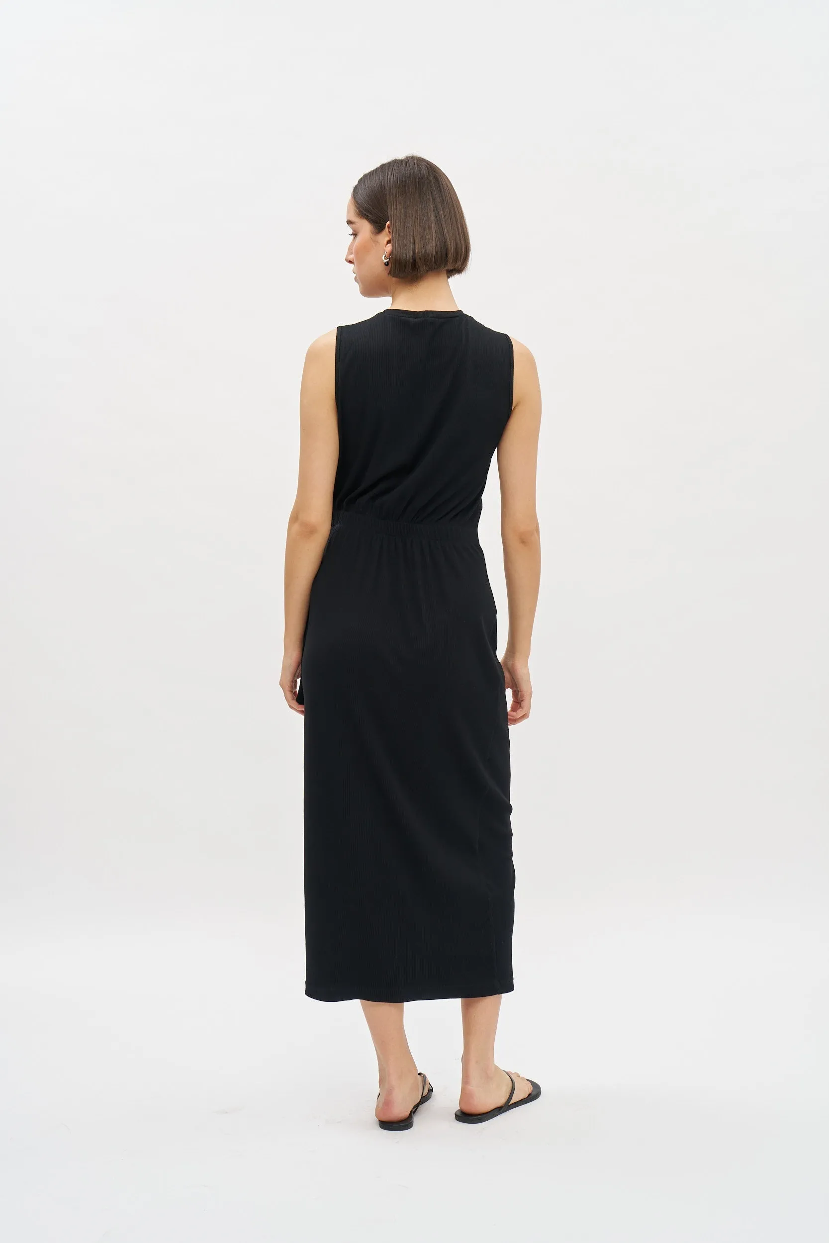 Sophie Rib Dress Black
