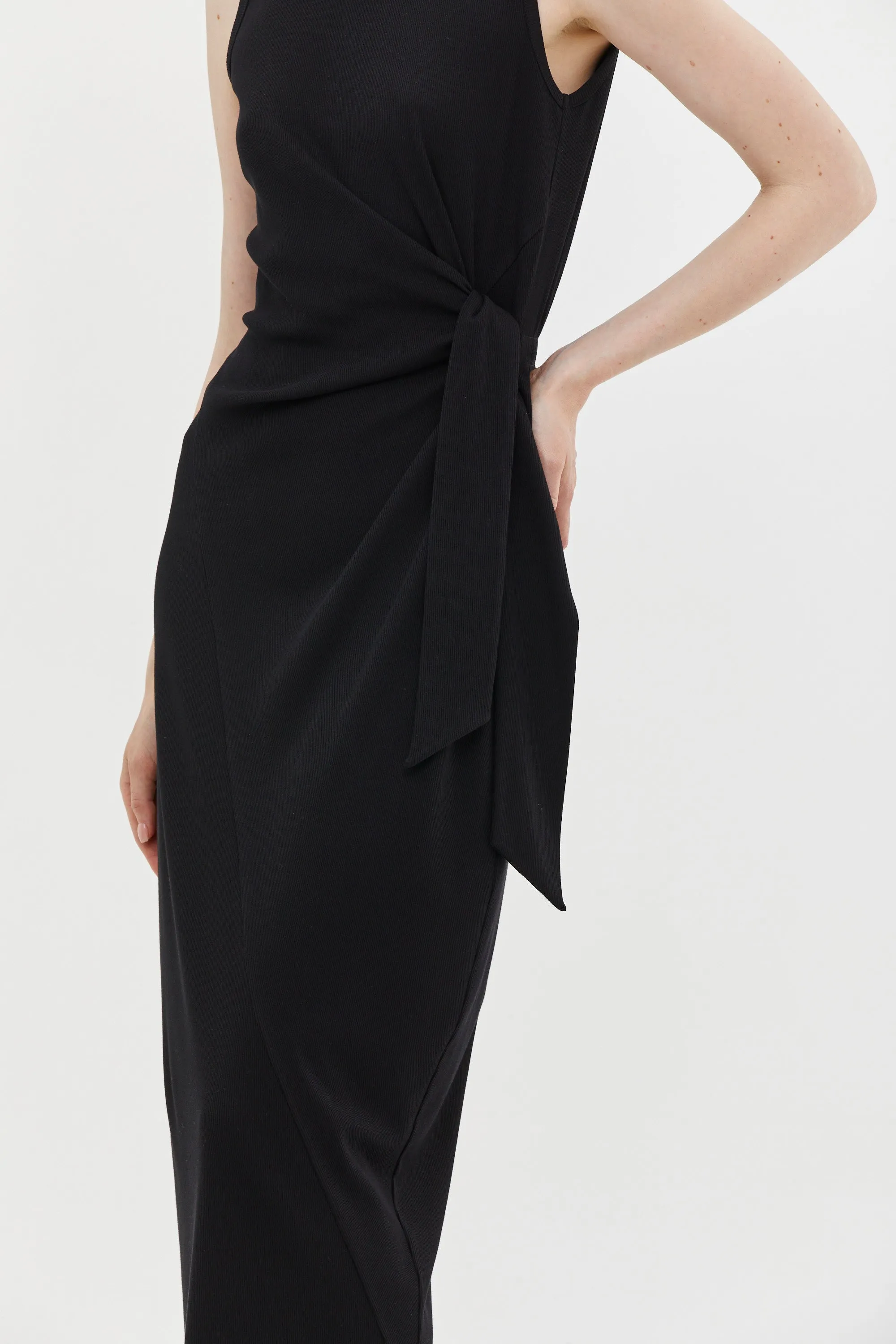 Sophie Rib Dress Black