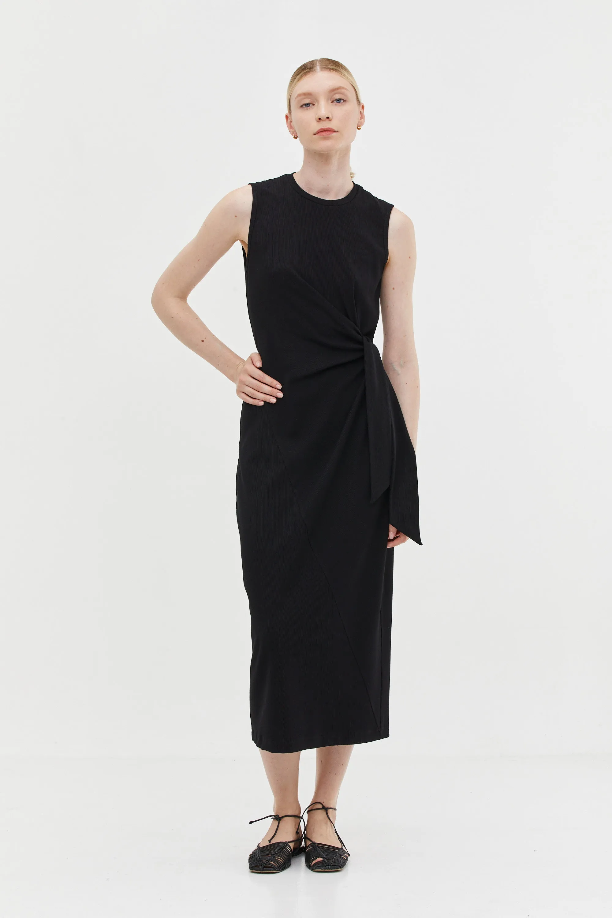 Sophie Rib Dress Black