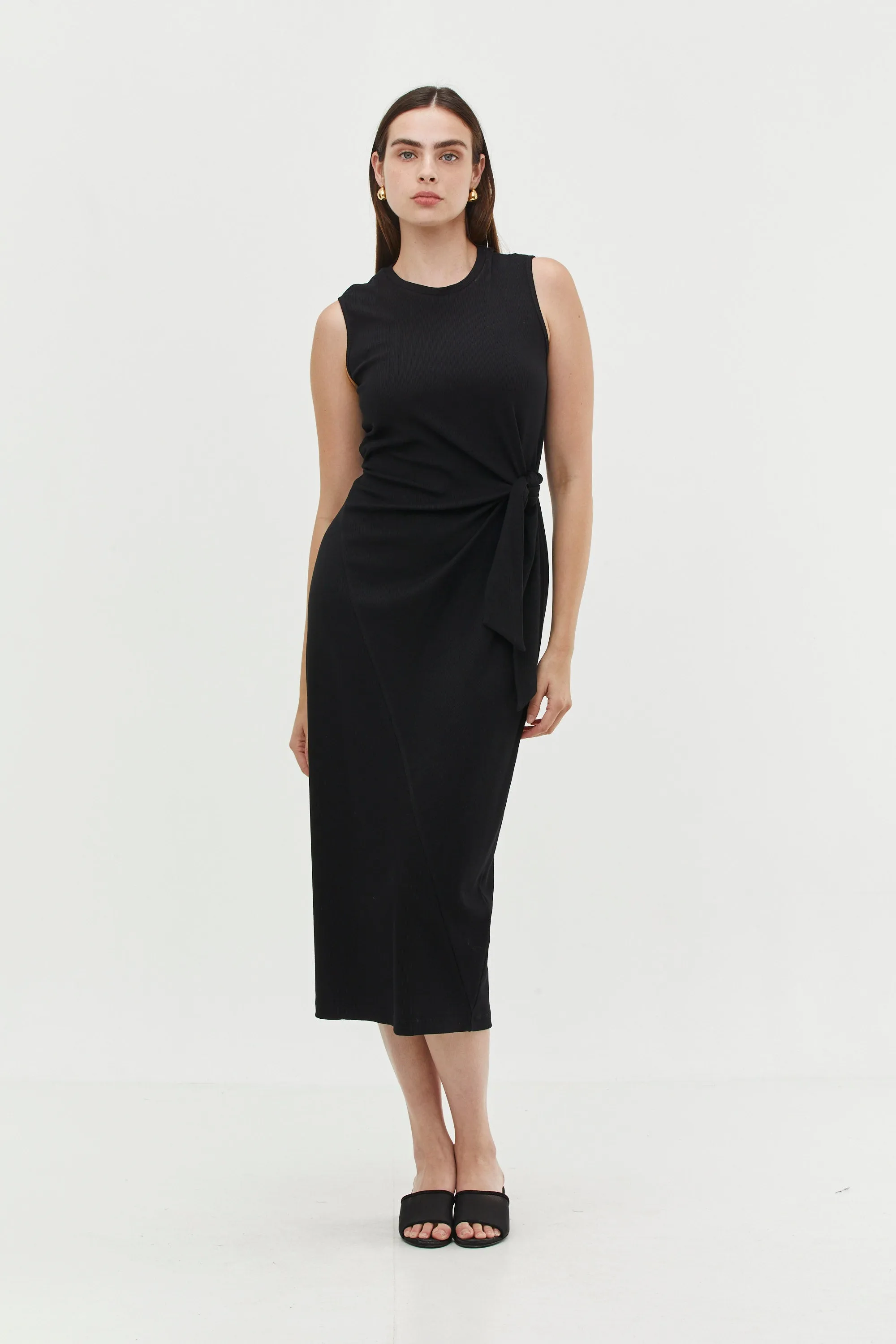 Sophie Rib Dress Black