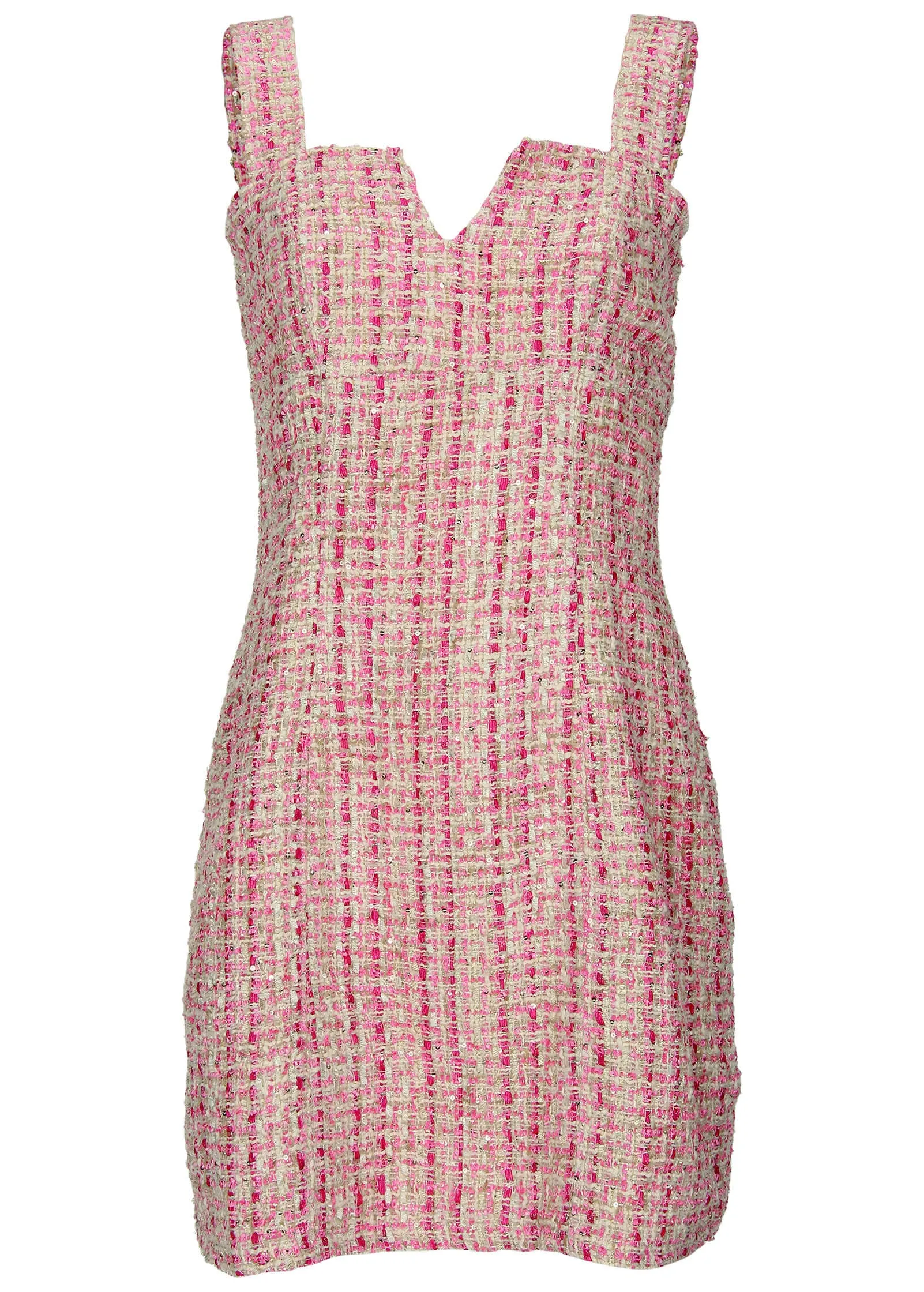 Sparkle Tweed Mini Dress - Pink Multi
