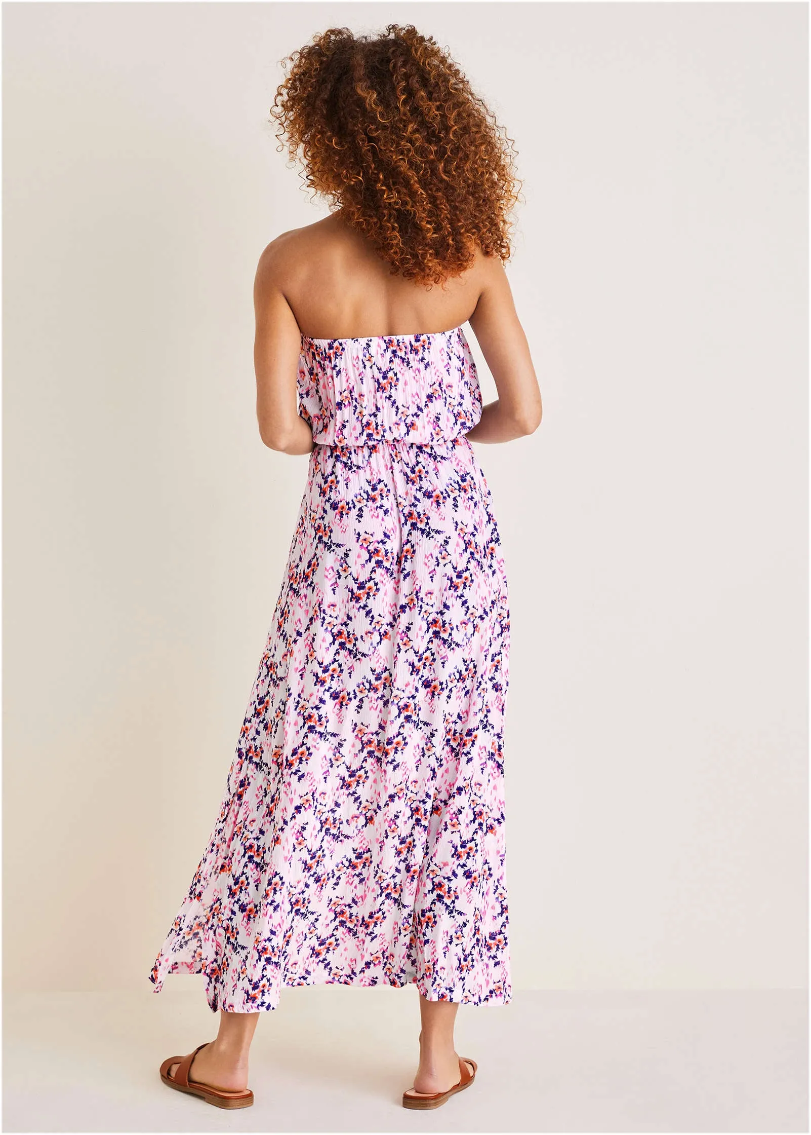Strapless Maxi Dress  - Pink & Purple