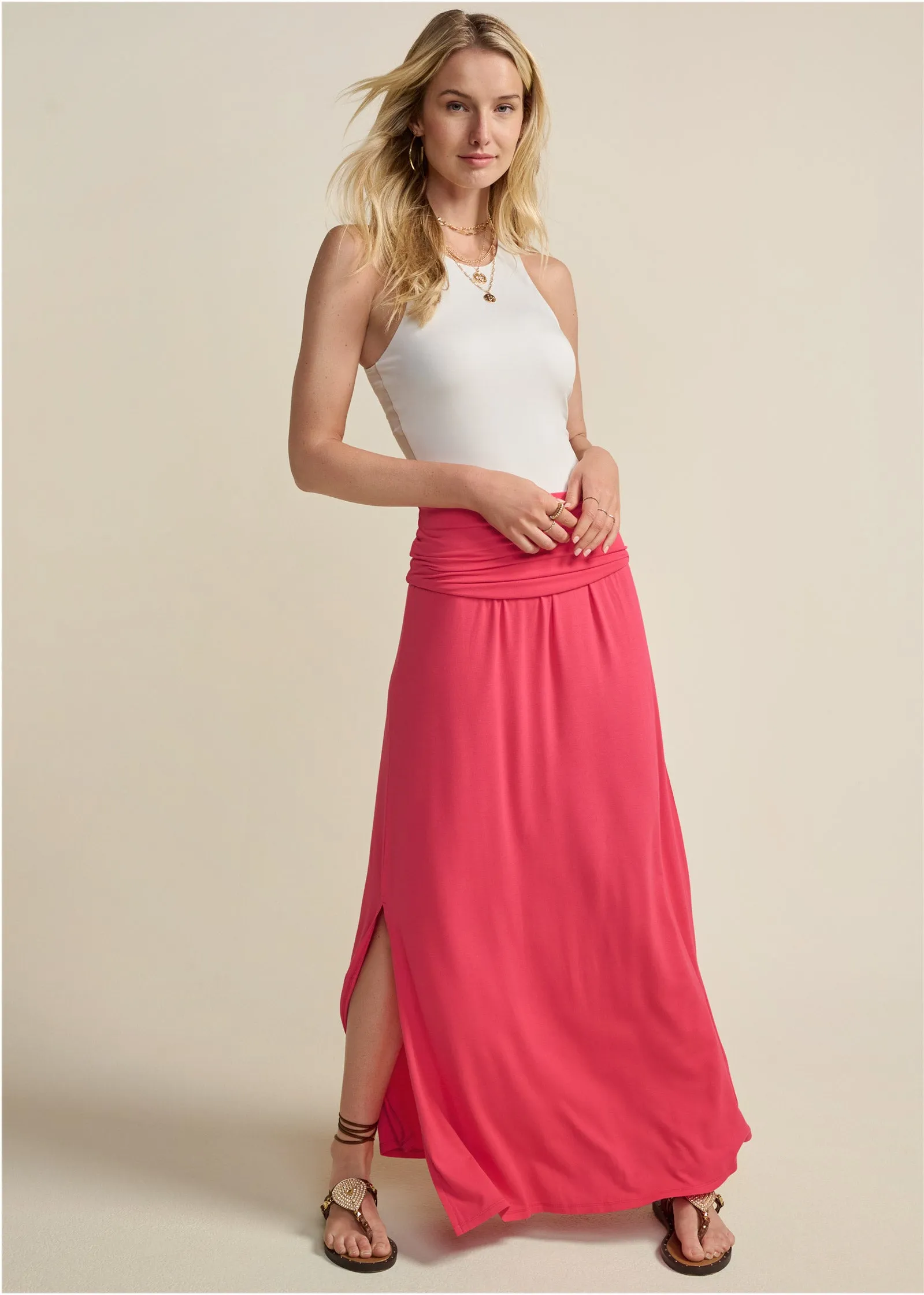 Strapless Maxi Dress - Red