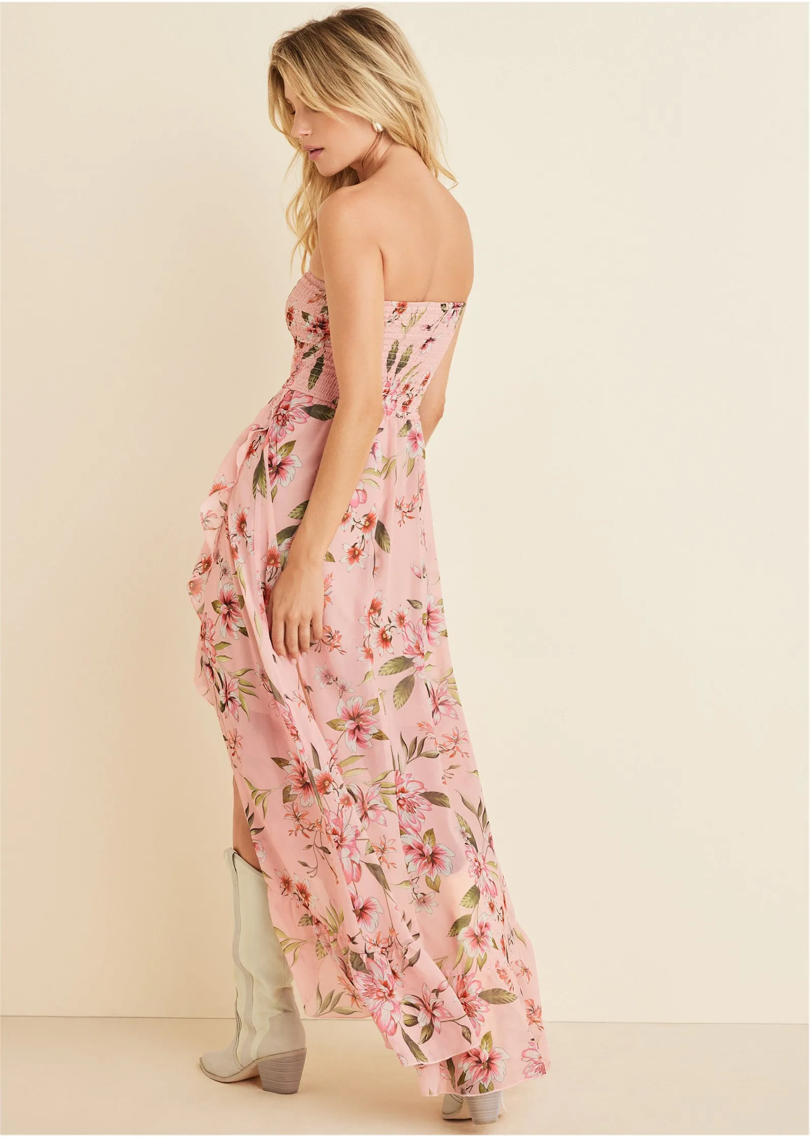 Strapless Ruffle Maxi - Ethereal Floral