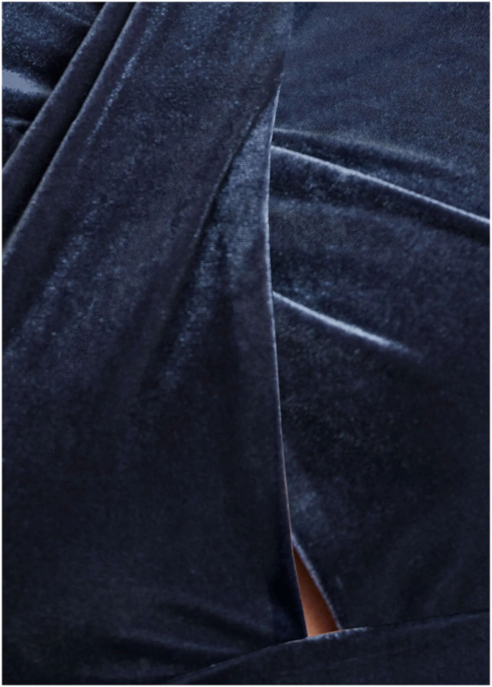 Stretch Velvet Cutout Dress - Navy