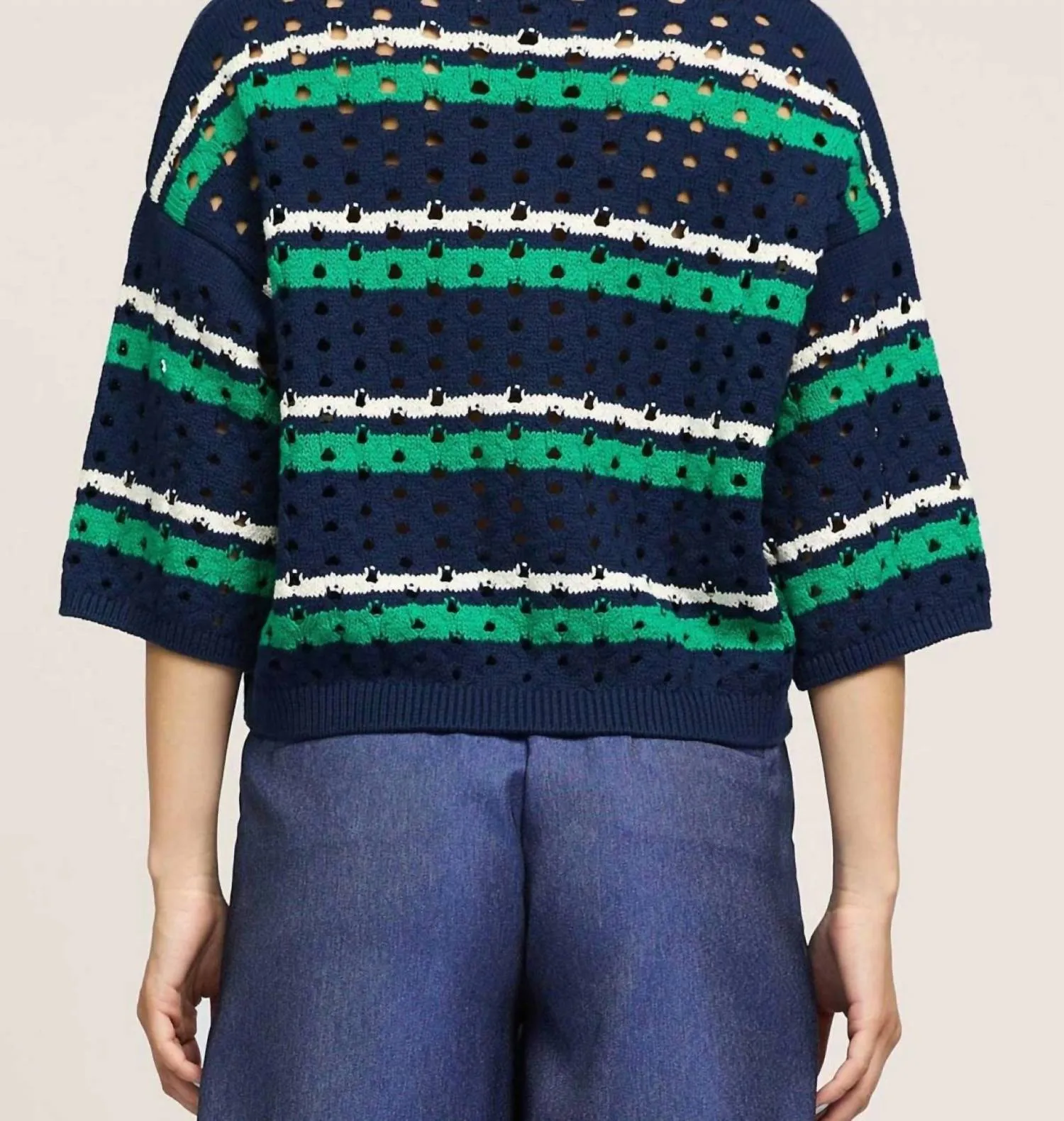 Striped Sweater In Navy Blue