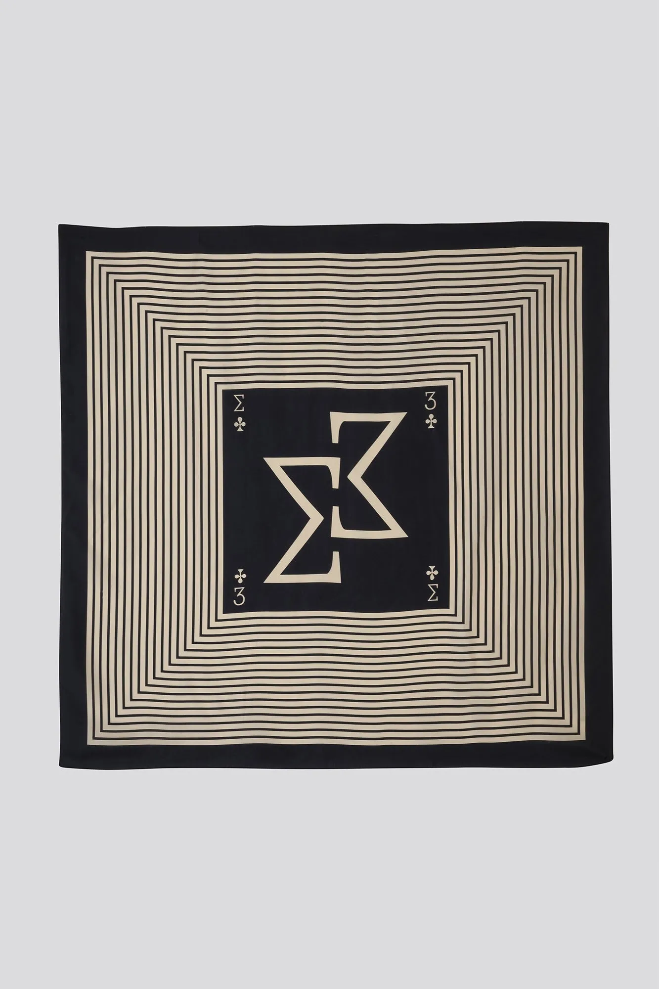 Stripes Large Black Scarf