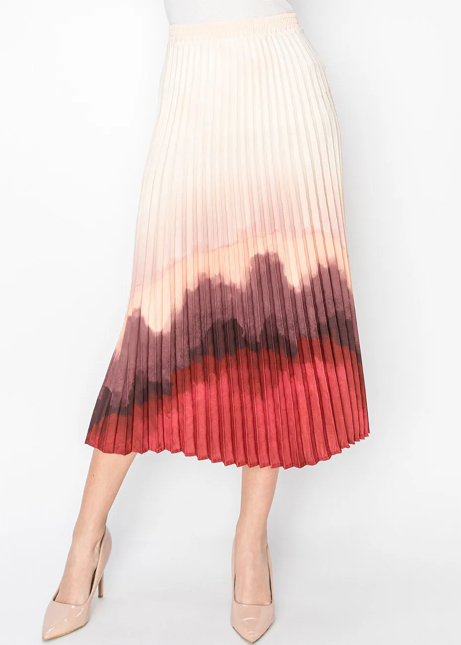Sunset Ombre Pleated Skirt