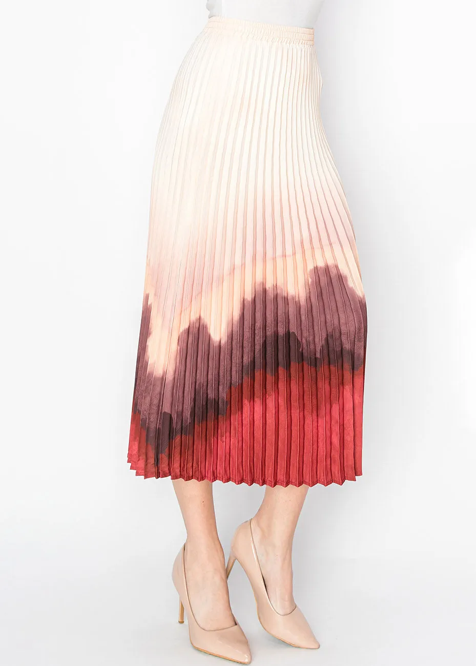 Sunset Ombre Pleated Skirt