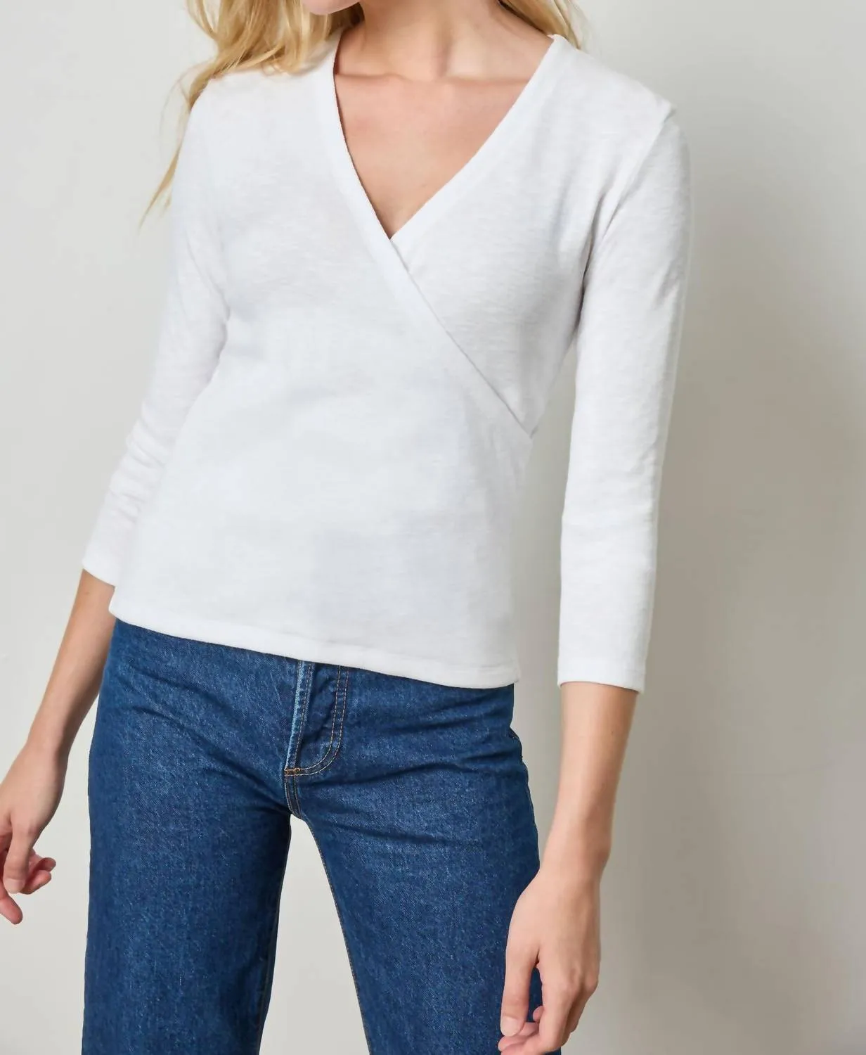 Surplice Sweater In Vintage White