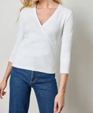 Surplice Sweater In Vintage White