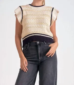 Sweater Cap Sleeve In White