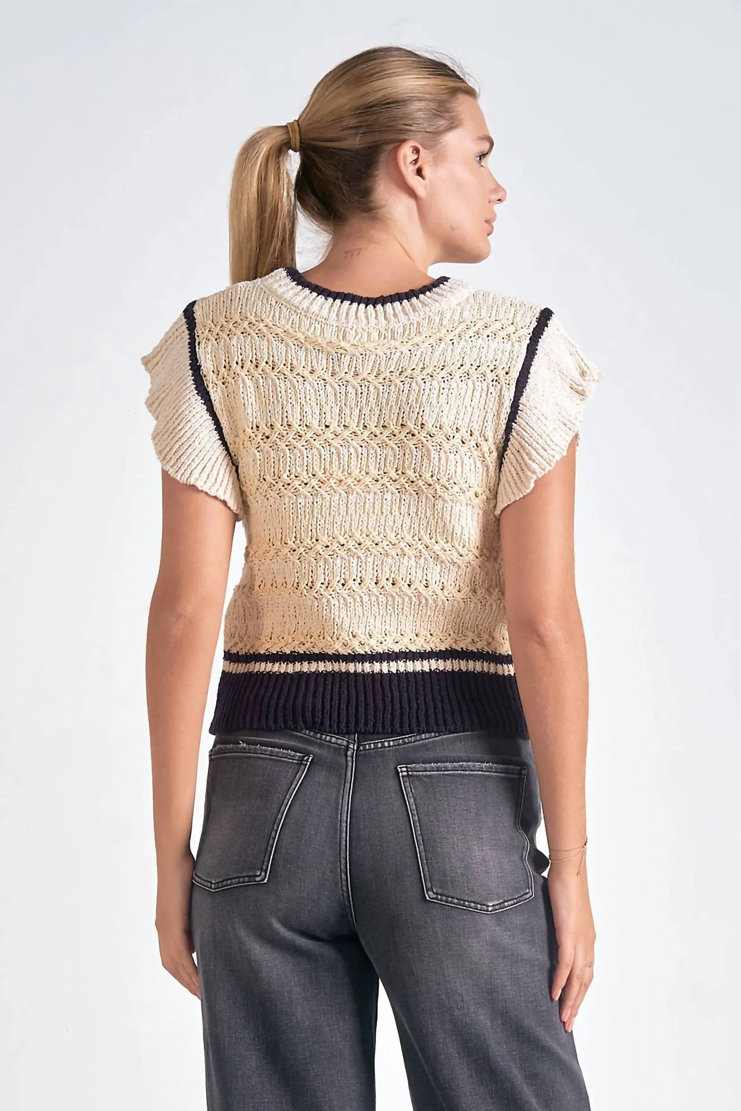 Sweater Cap Sleeve In White