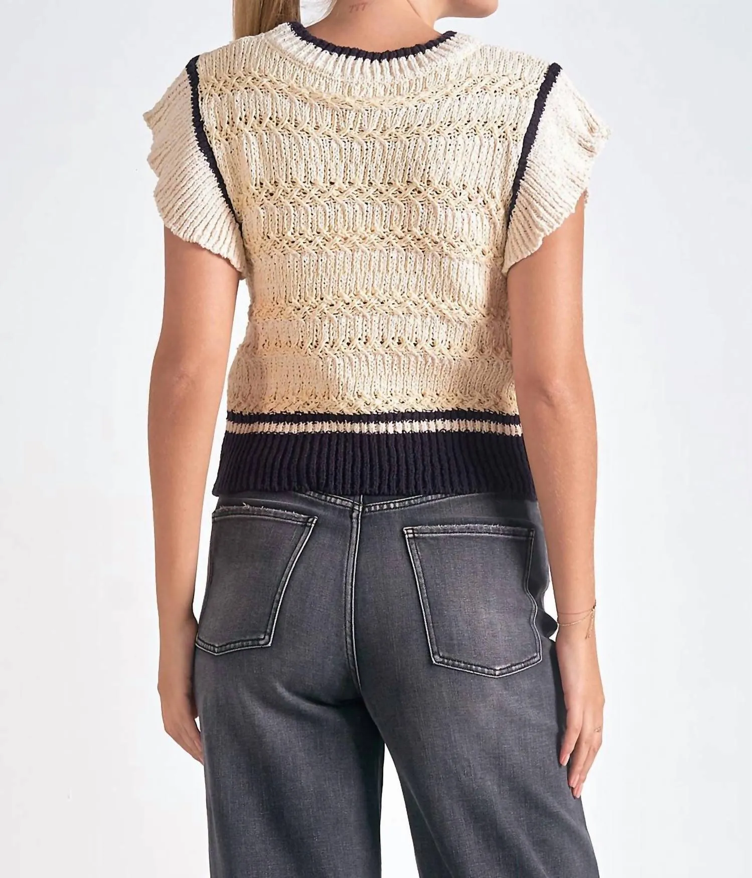 Sweater Cap Sleeve In White