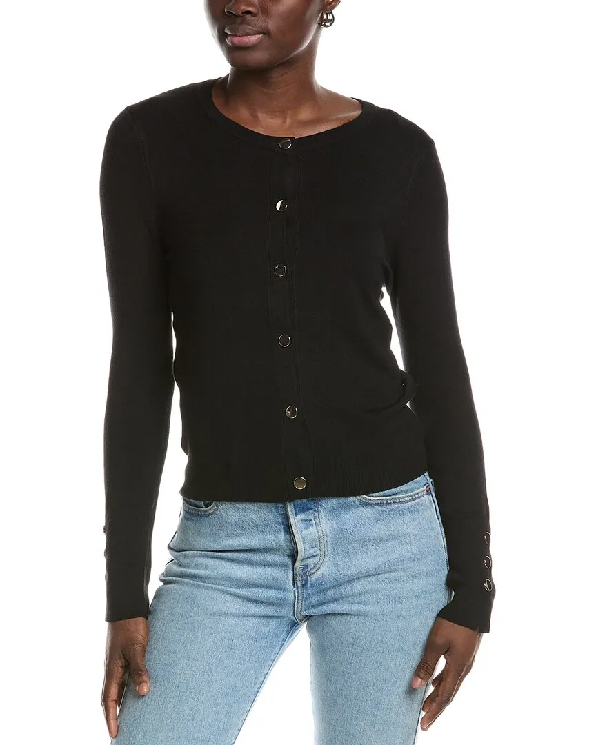 T Tahari Crew Neck Cardigan