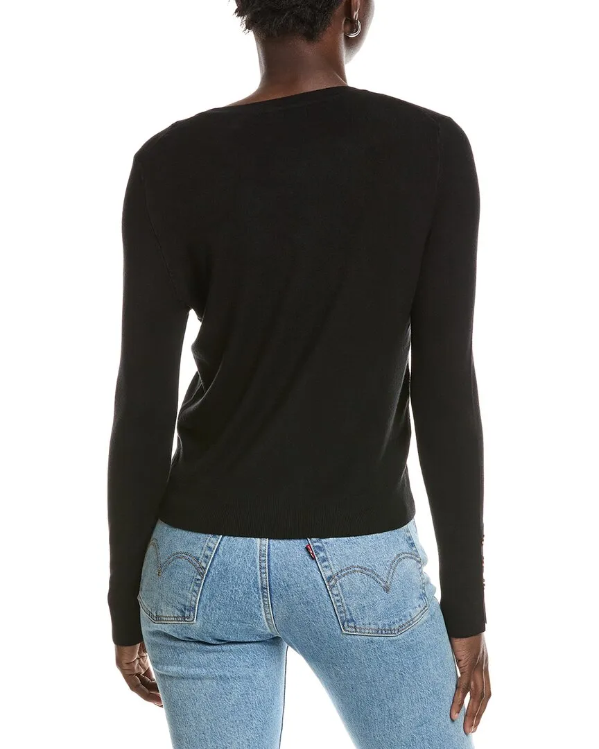 T Tahari Crew Neck Cardigan