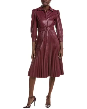 T Tahari Pleated Skirt Shirtdress