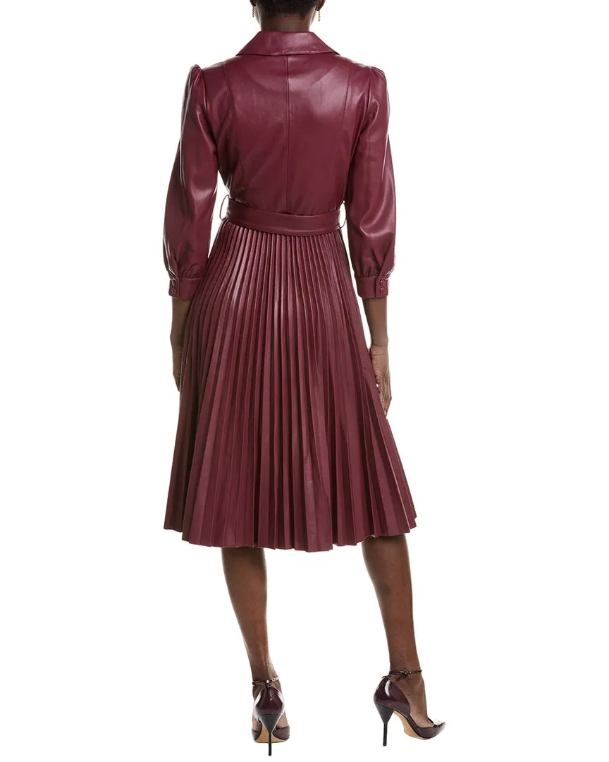T Tahari Pleated Skirt Shirtdress