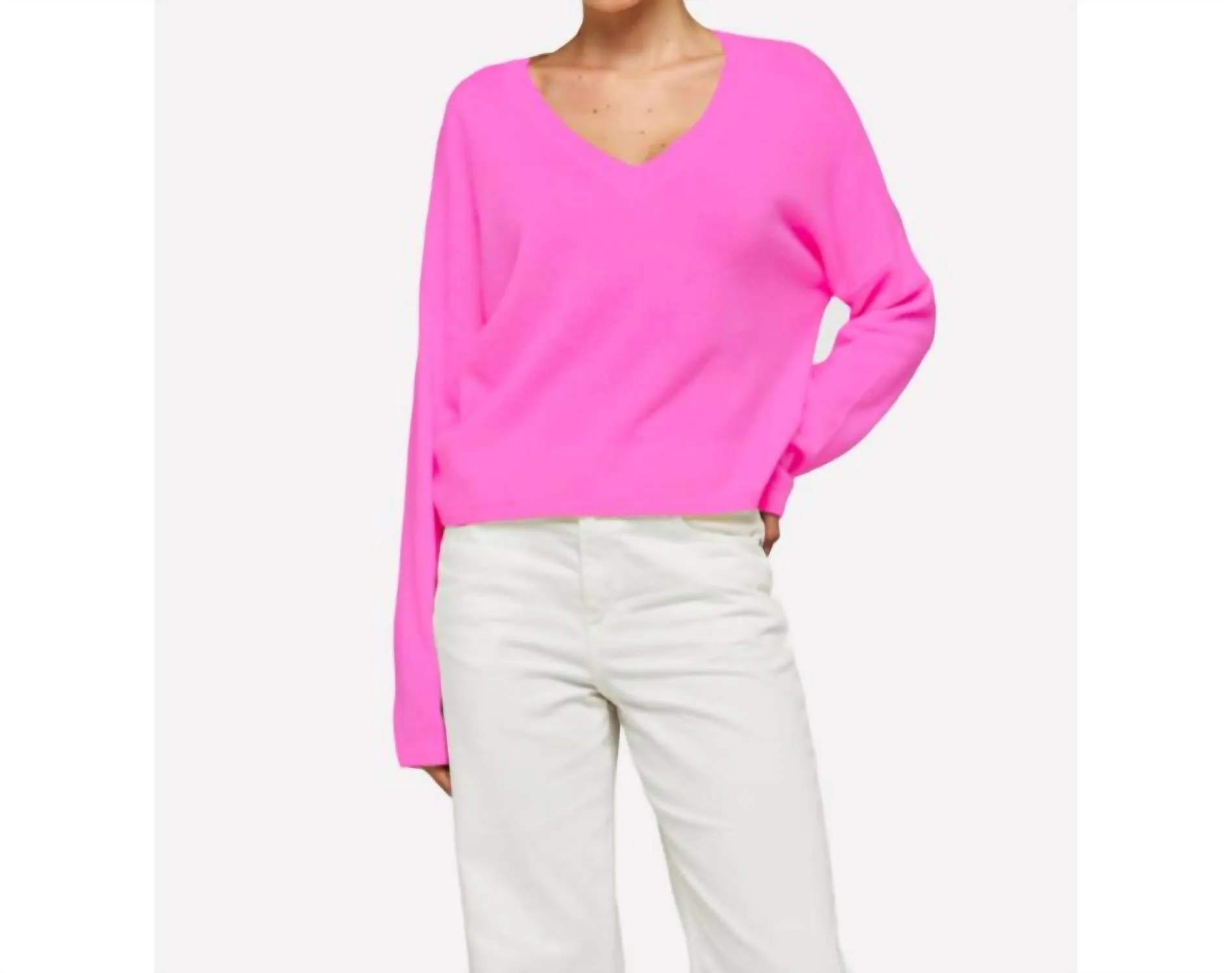 Talia V Neck In Diva Pink