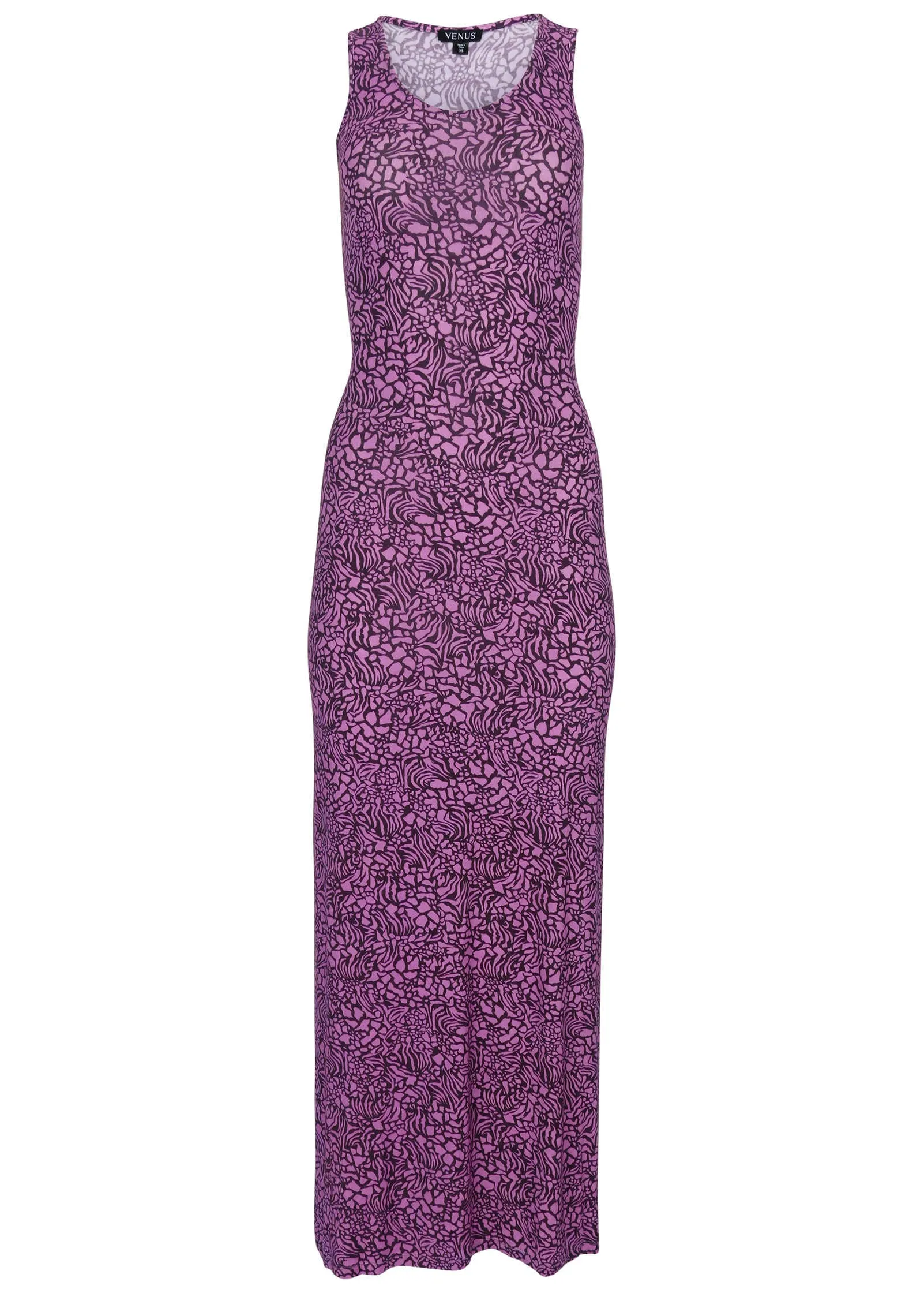 Tank Maxi Dress - Purple Abstract Animal
