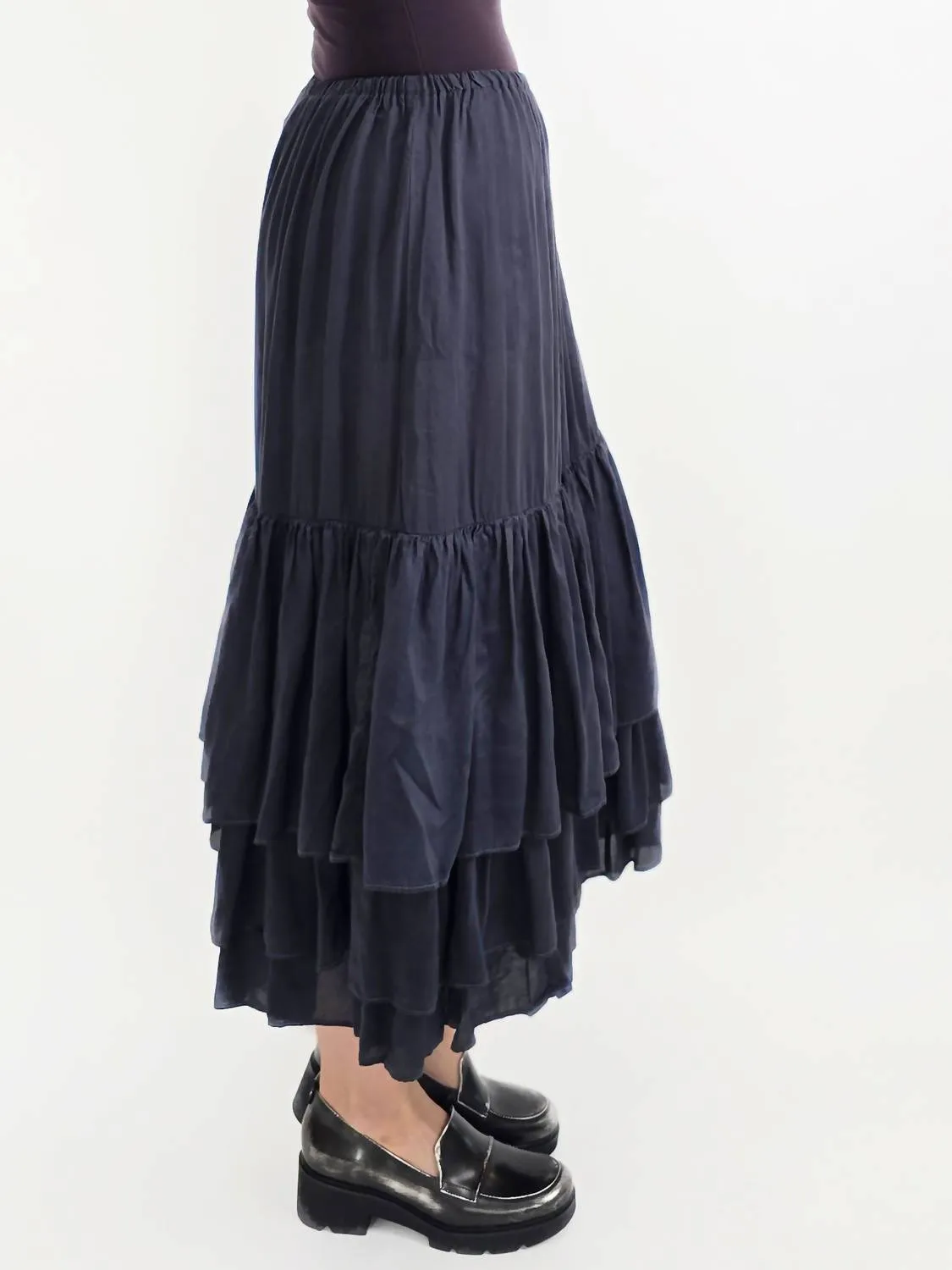 Tencel Slip Skirt In Charcoal