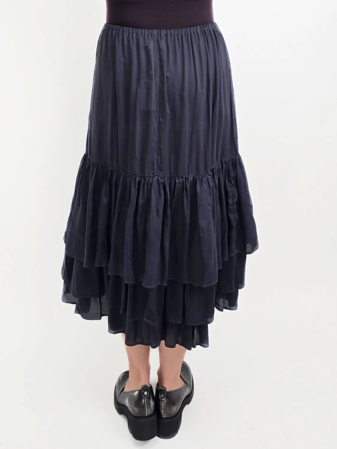 Tencel Slip Skirt In Charcoal
