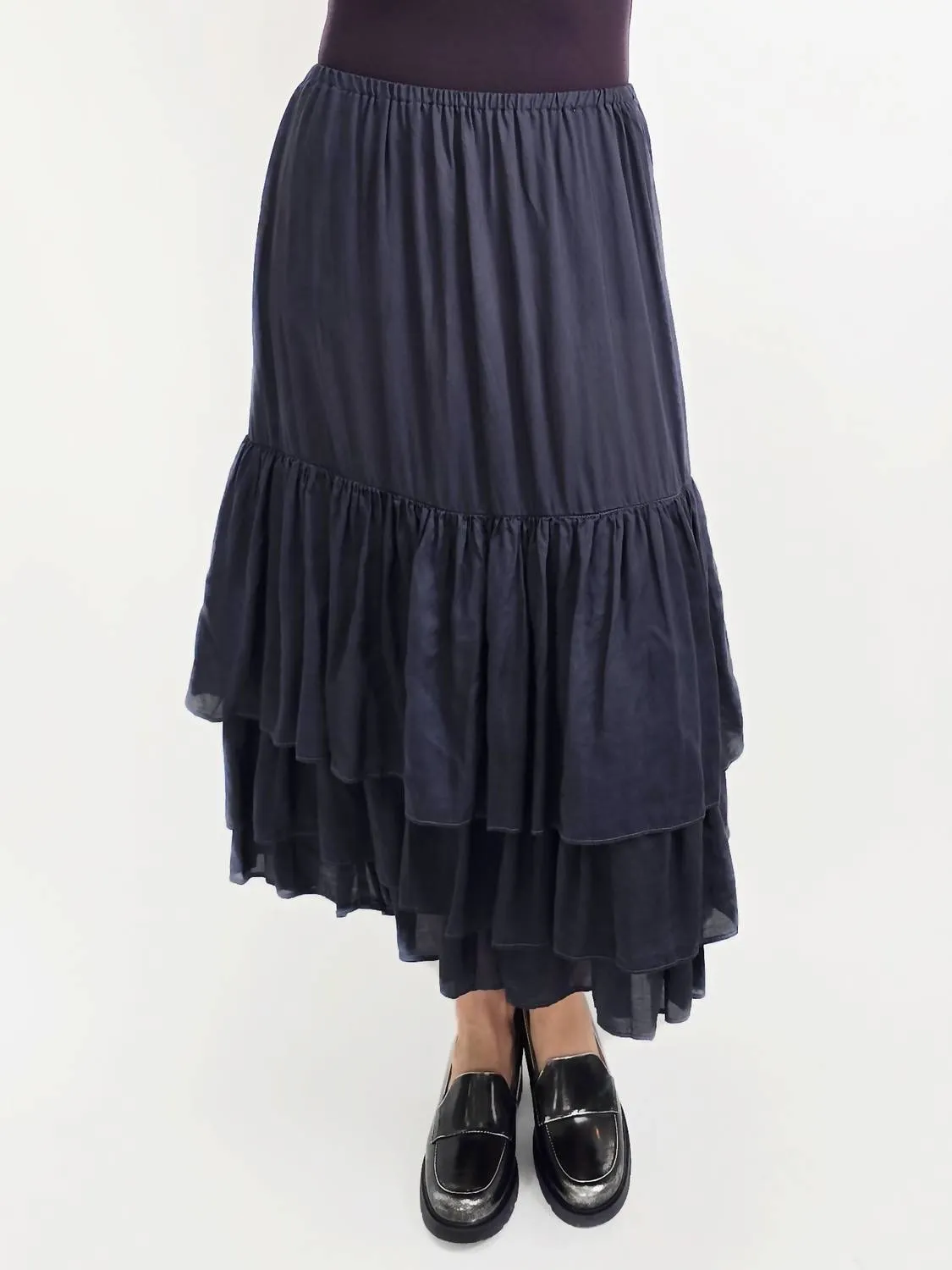 Tencel Slip Skirt In Charcoal