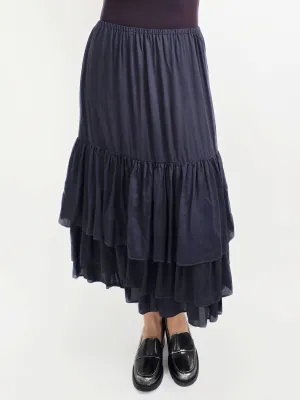 Tencel Slip Skirt In Charcoal