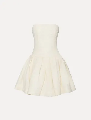 Textured Floral Cloqu Cape-Back Dress