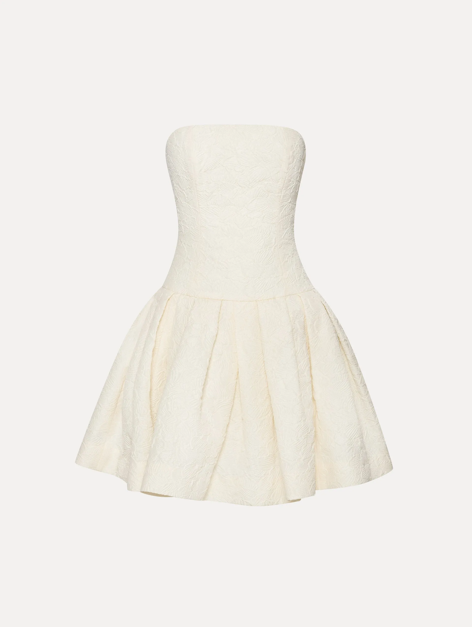 Textured Floral Cloqu Cape-Back Dress