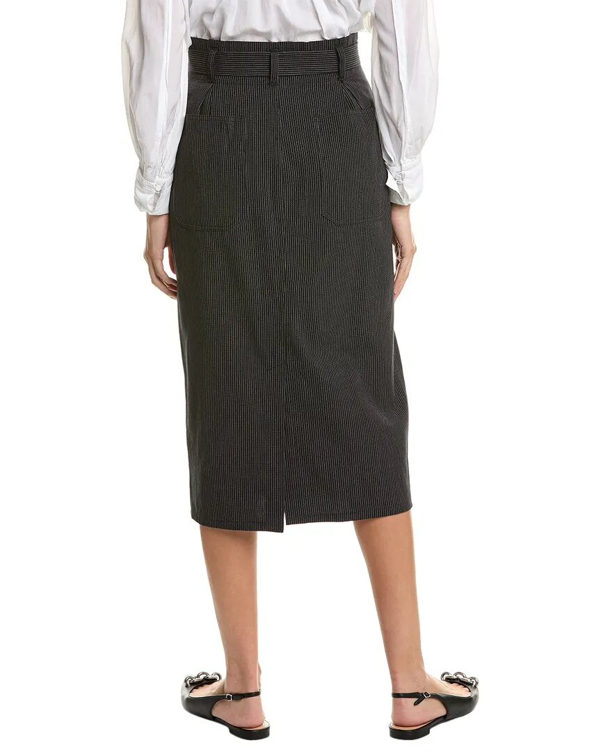 THE GREAT The Trouser Wool-Blend Pencil Skirt