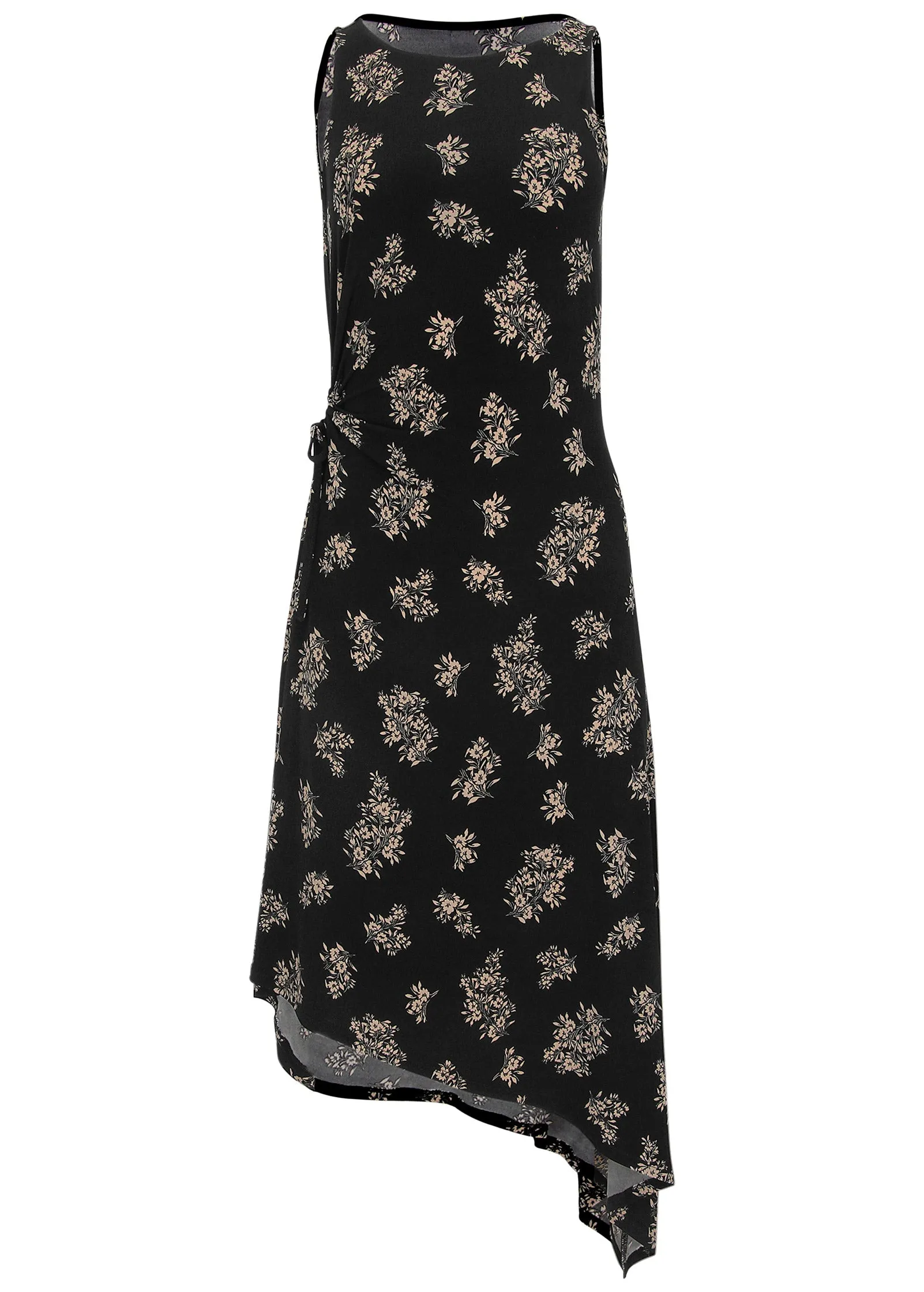 Tie Side Midi Dress - Tossed Wildflowers