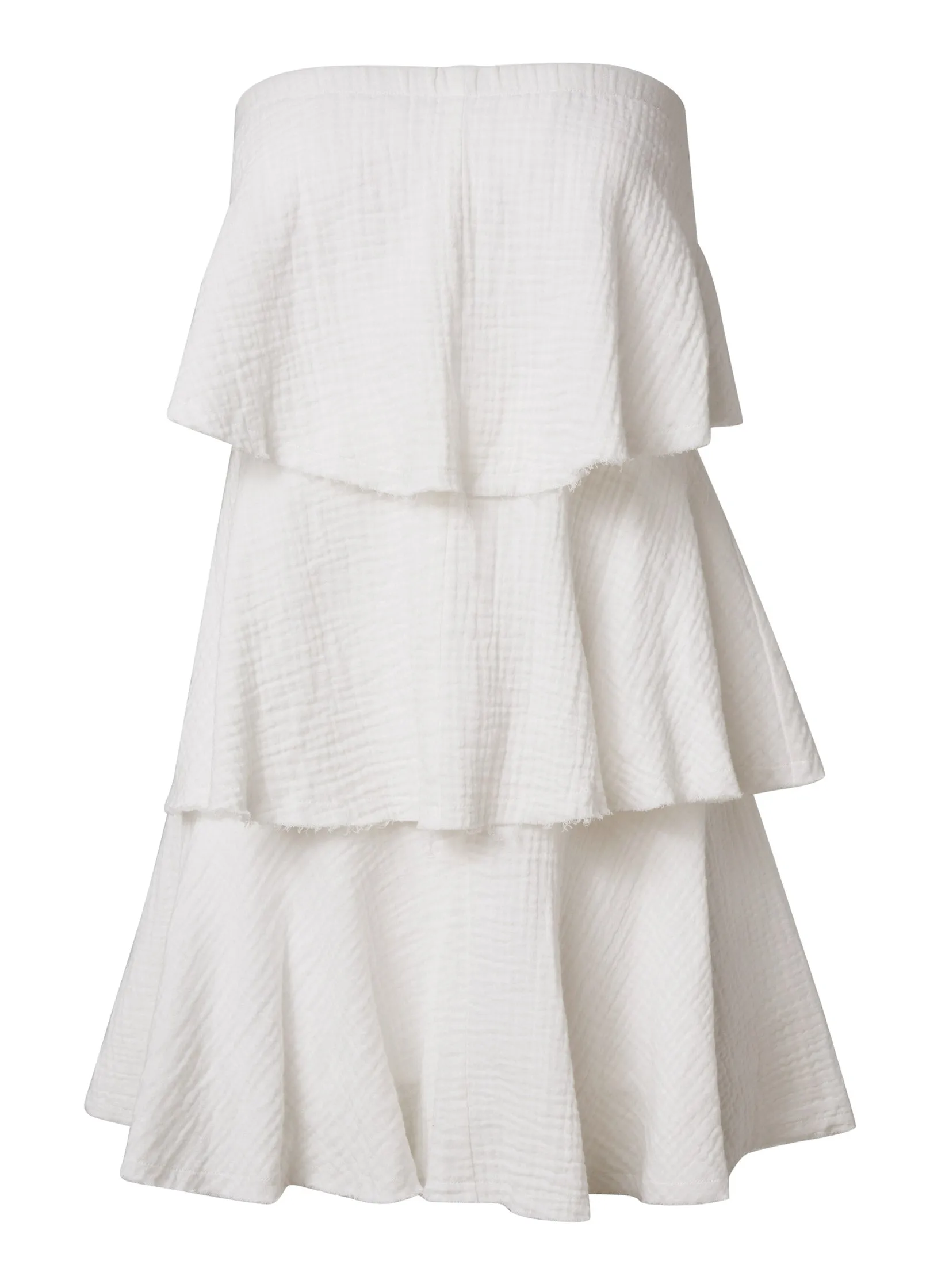 Tiered Ruffle Mini Dress - White