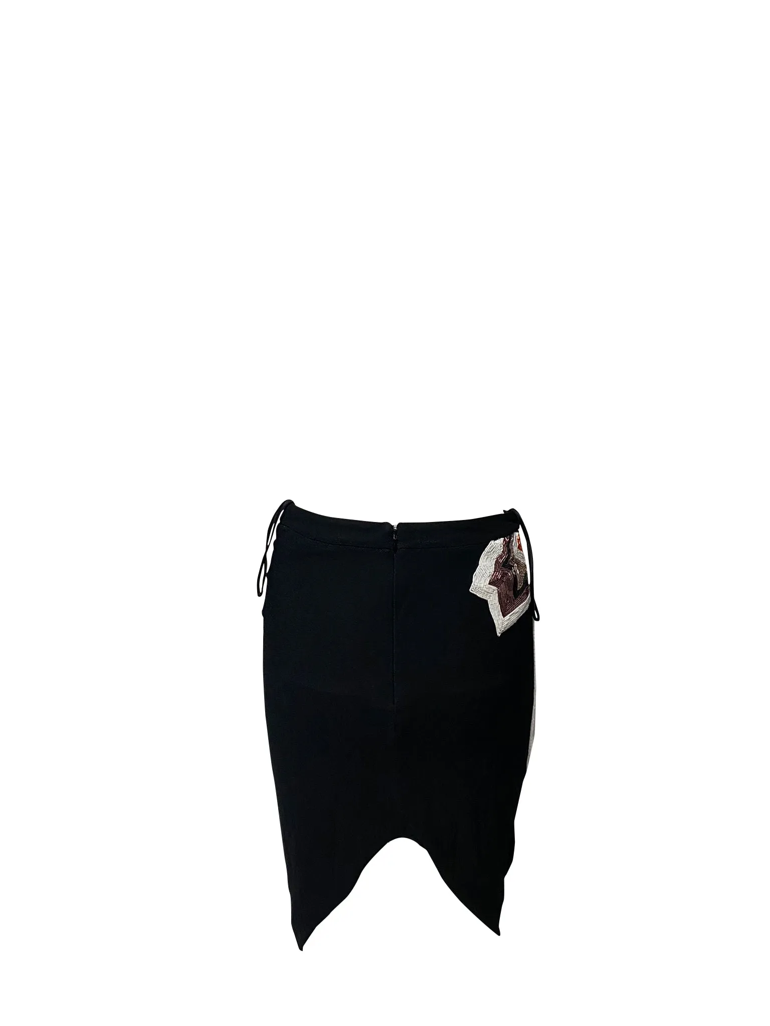 Tom Ford Pop Art Bead Embellished Midi Skirt in Black Polyamide