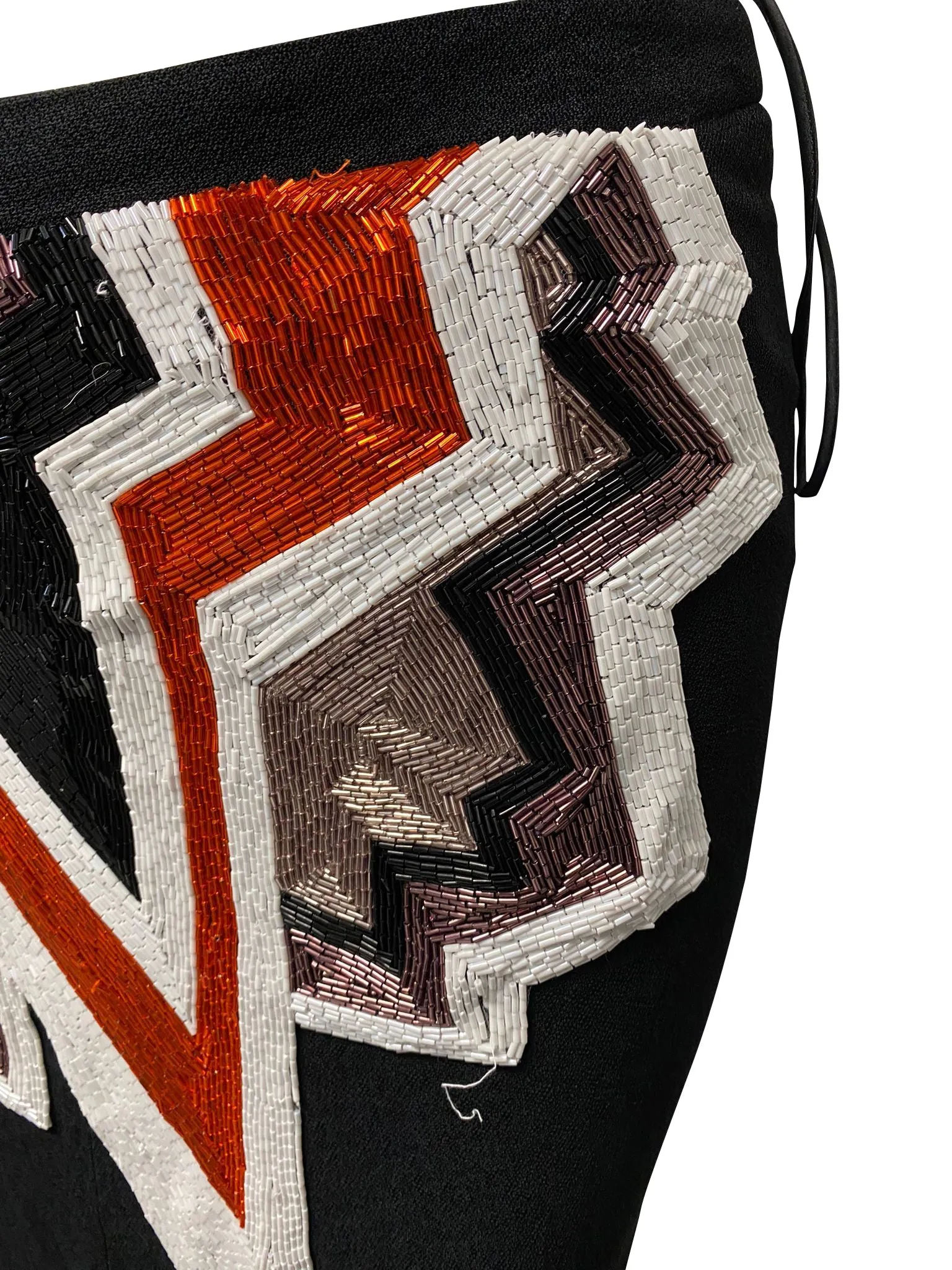 Tom Ford Pop Art Bead Embellished Midi Skirt in Black Polyamide