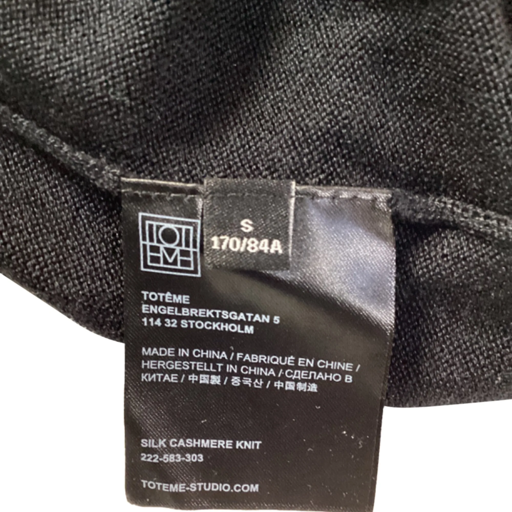 Totme Crewneck Knit Sweater in Black Silk