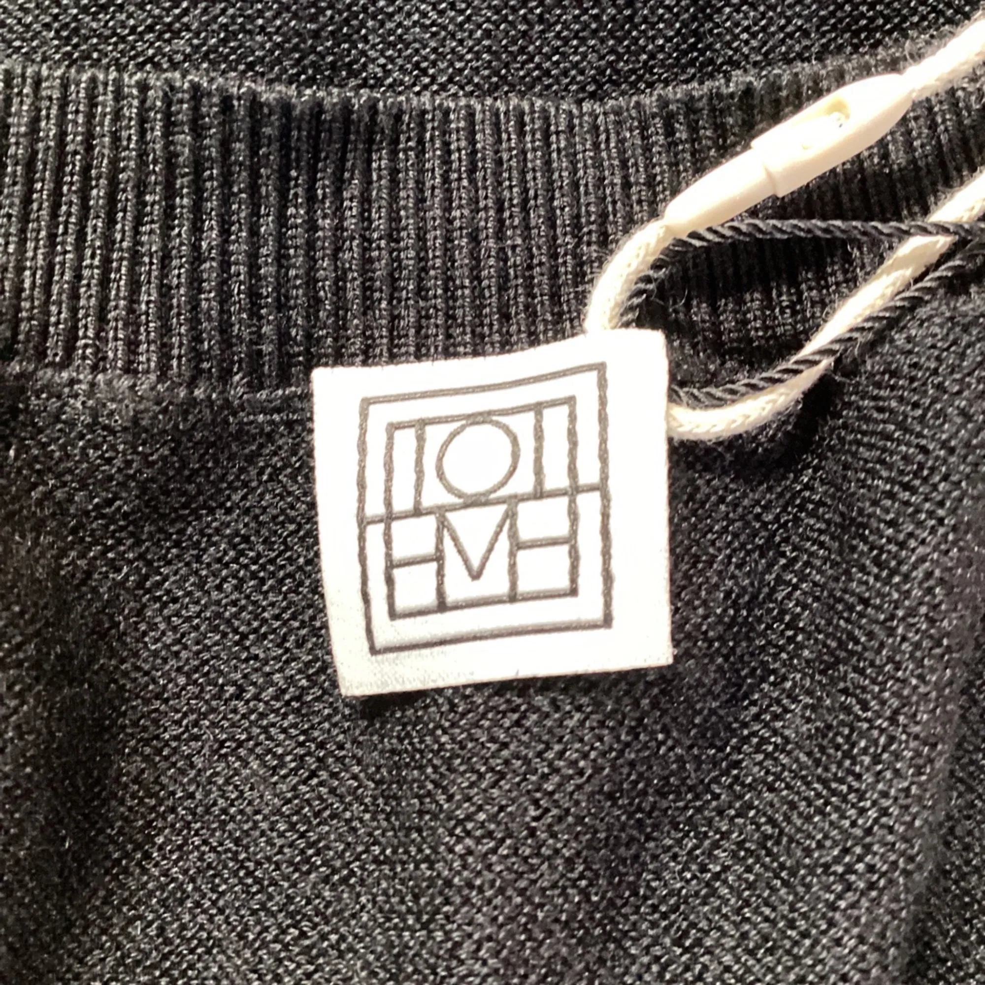Totme Crewneck Knit Sweater in Black Silk