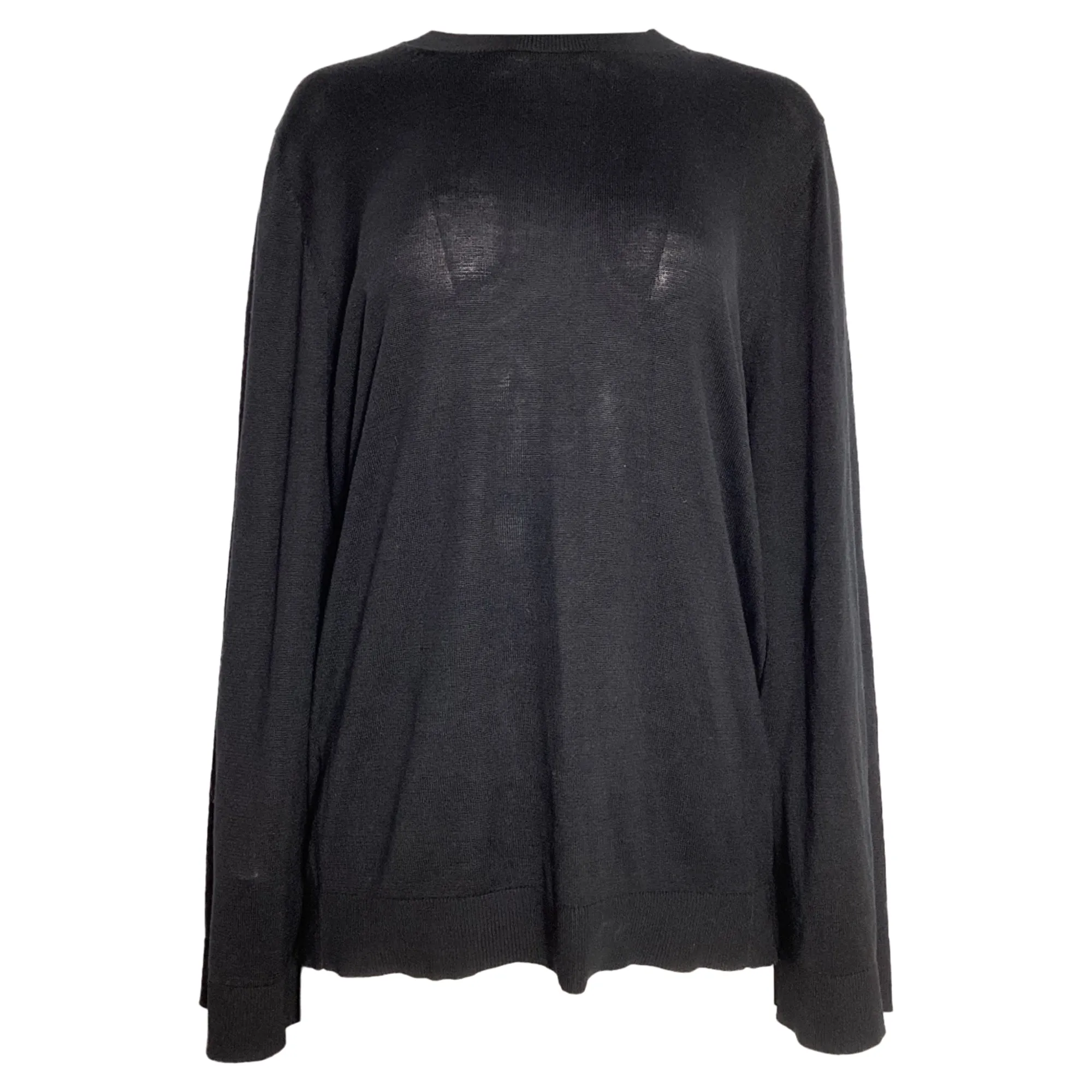 Totme Crewneck Knit Sweater in Black Silk