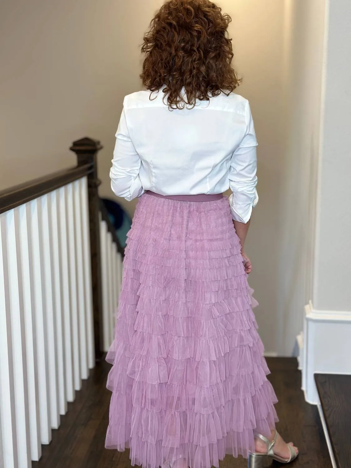 Tulle Tier Skirt In Lavender