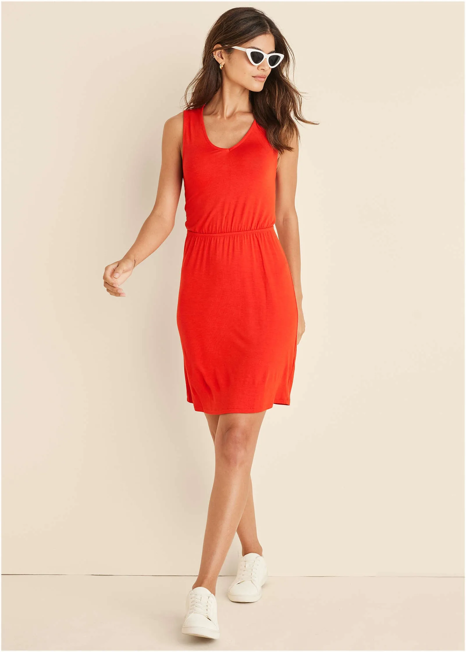 Twist Back Mini Dress - Red