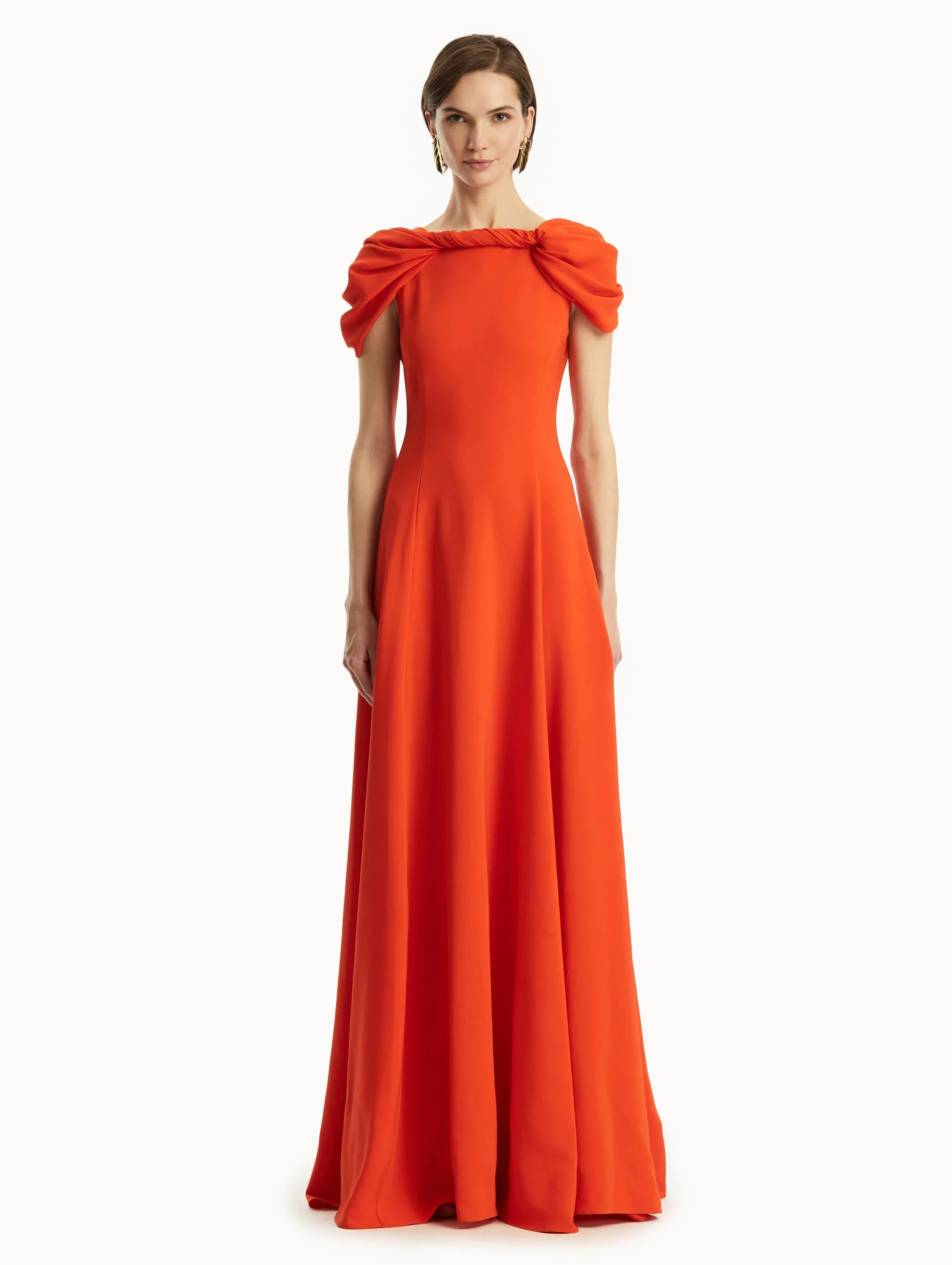 Twist-Detailed Cady Gown