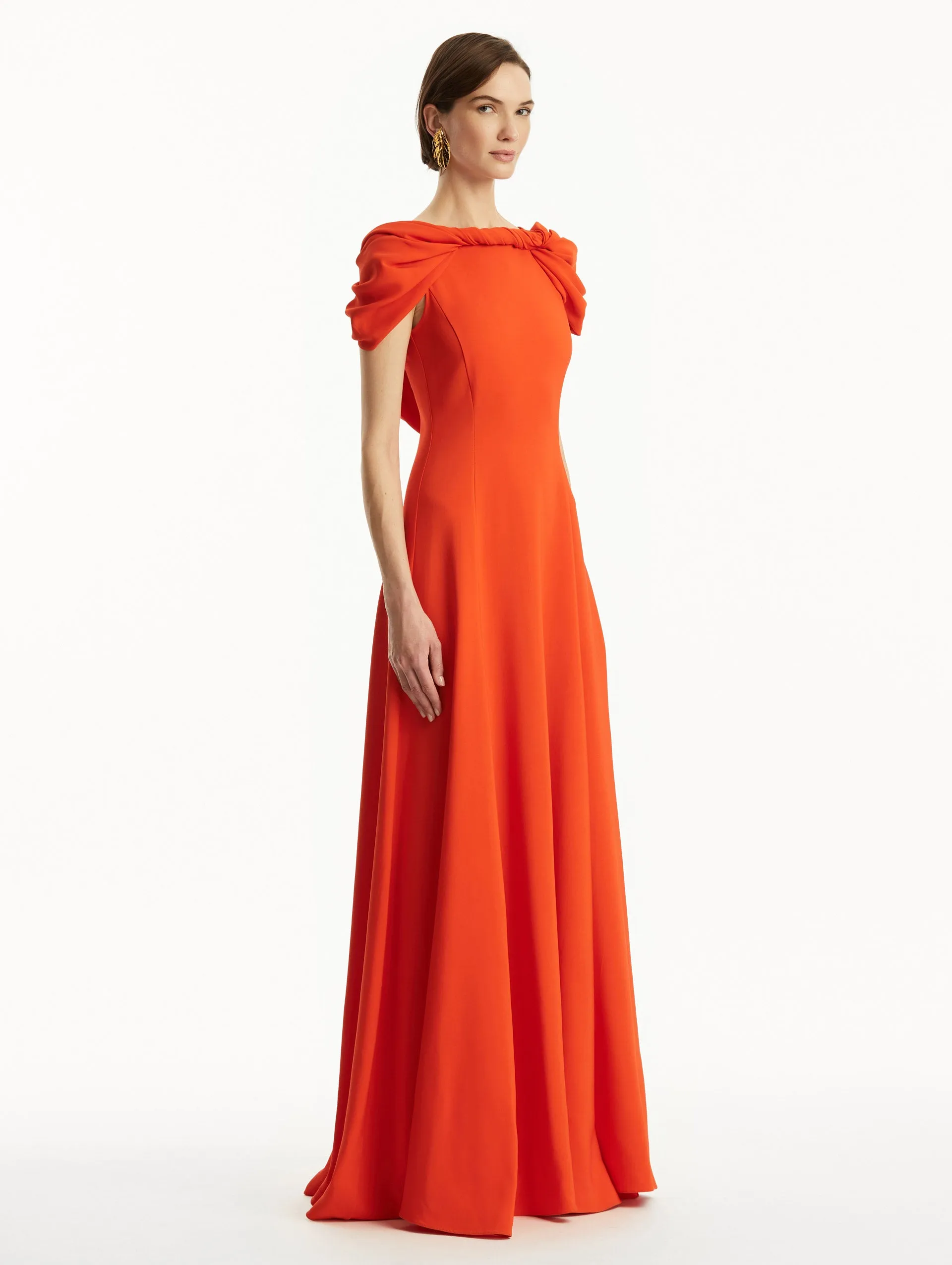 Twist-Detailed Cady Gown