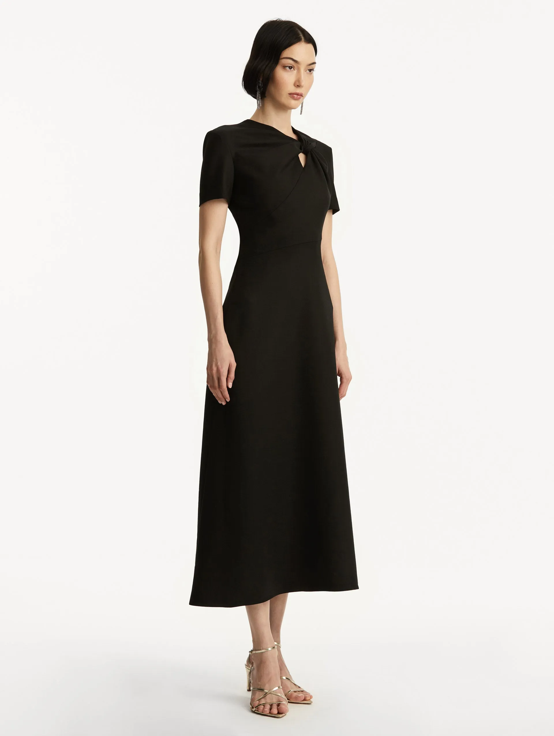 Twist-Detailed Wool Dress
